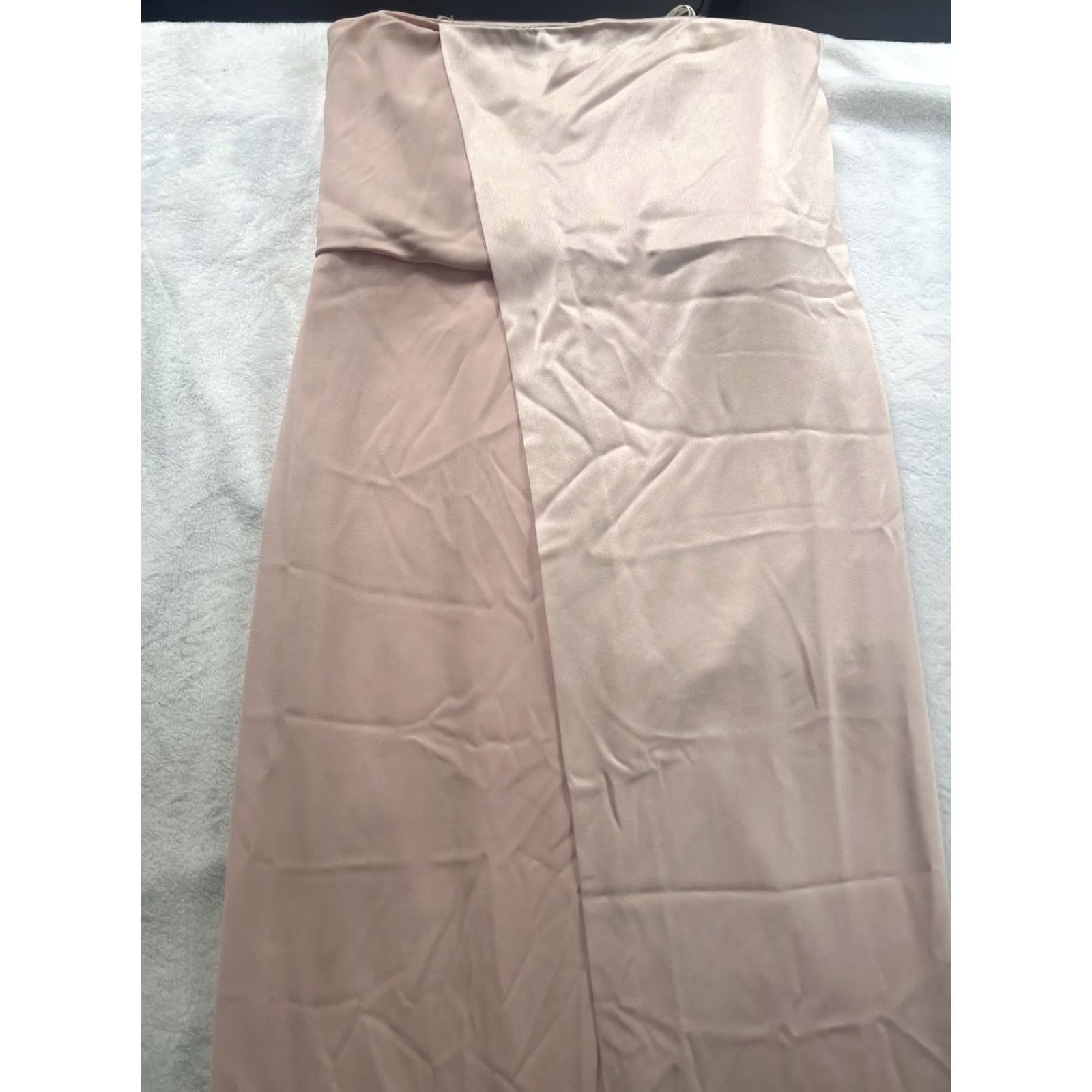 Halston Halston Heritage Barely Pink Strapless Gown Satin Silk Overlay Size 10 Women Party Cocktail Long Dress with Side Zip NWT Size L / US 10 / IT 46 - 5 Thumbnail