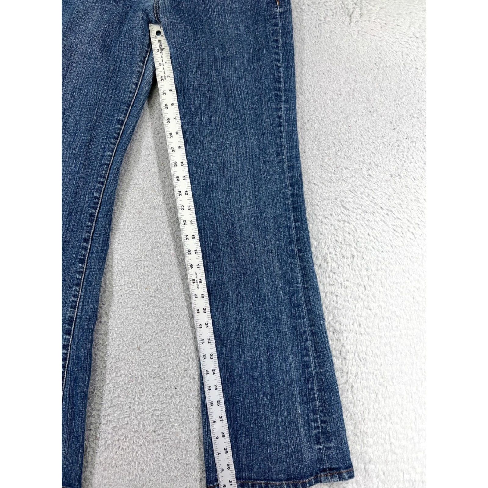 Vintage Seven7 Blue Denim Jeans Women 29 Flared Low Rise 29x31 Cotton Blend Regular Fit Size 29" - 7 Thumbnail