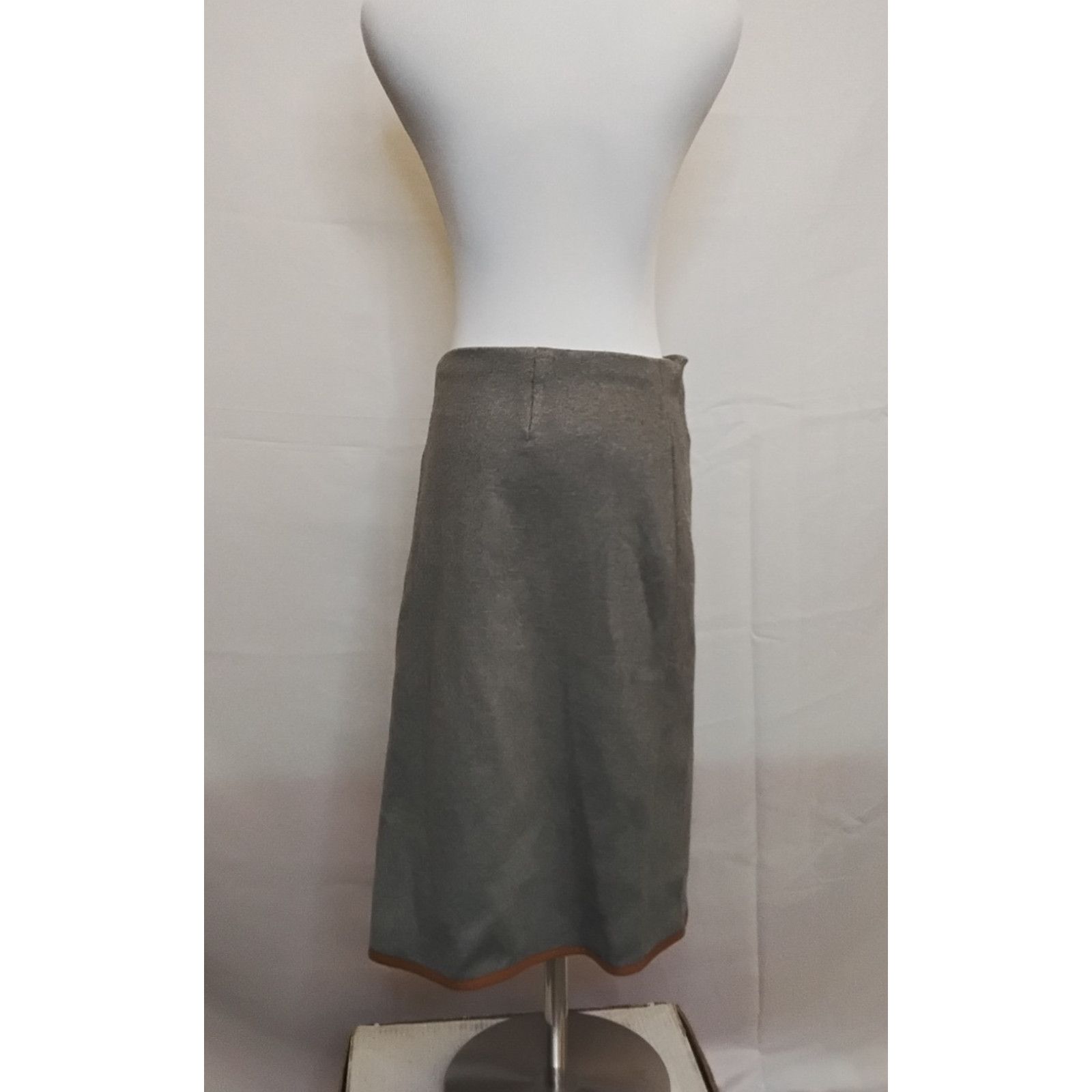 Ralph Lauren Ralph Lauren Knit Wrap Skirt Women's L Gray Leather Trim Size 34" / US 12 / IT 48 - 4 Thumbnail