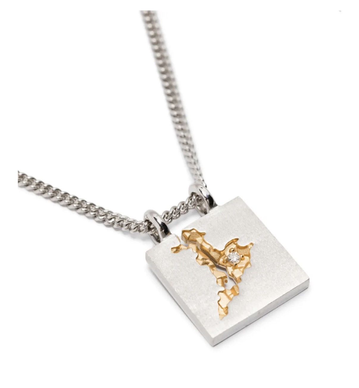 Tom Wood Necklace with mined cube diamond & 18kt gold pendant Size ONE SIZE - 1 Thumbnail