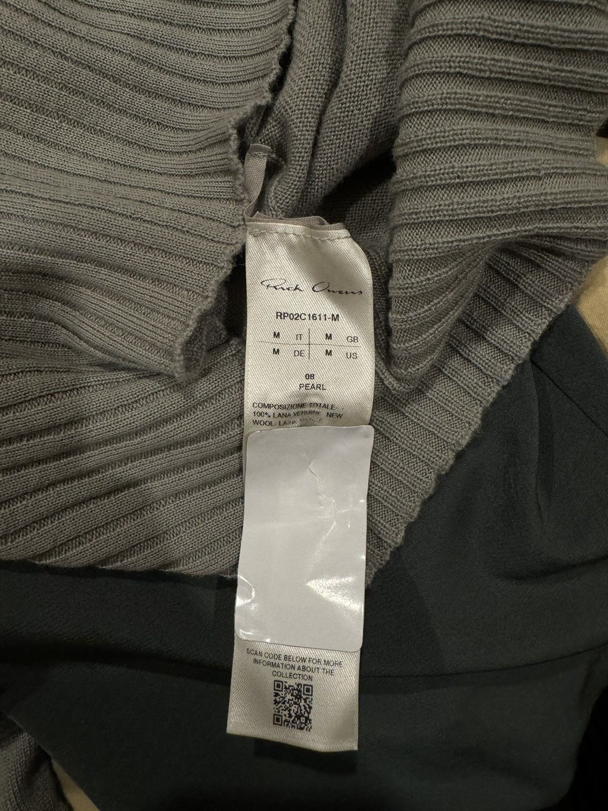 Rick Owens Rick Owens Cape Sleeve Knit Sweater ‘Pearl’ Size US M / EU 48-50 / 2 - 6 Thumbnail