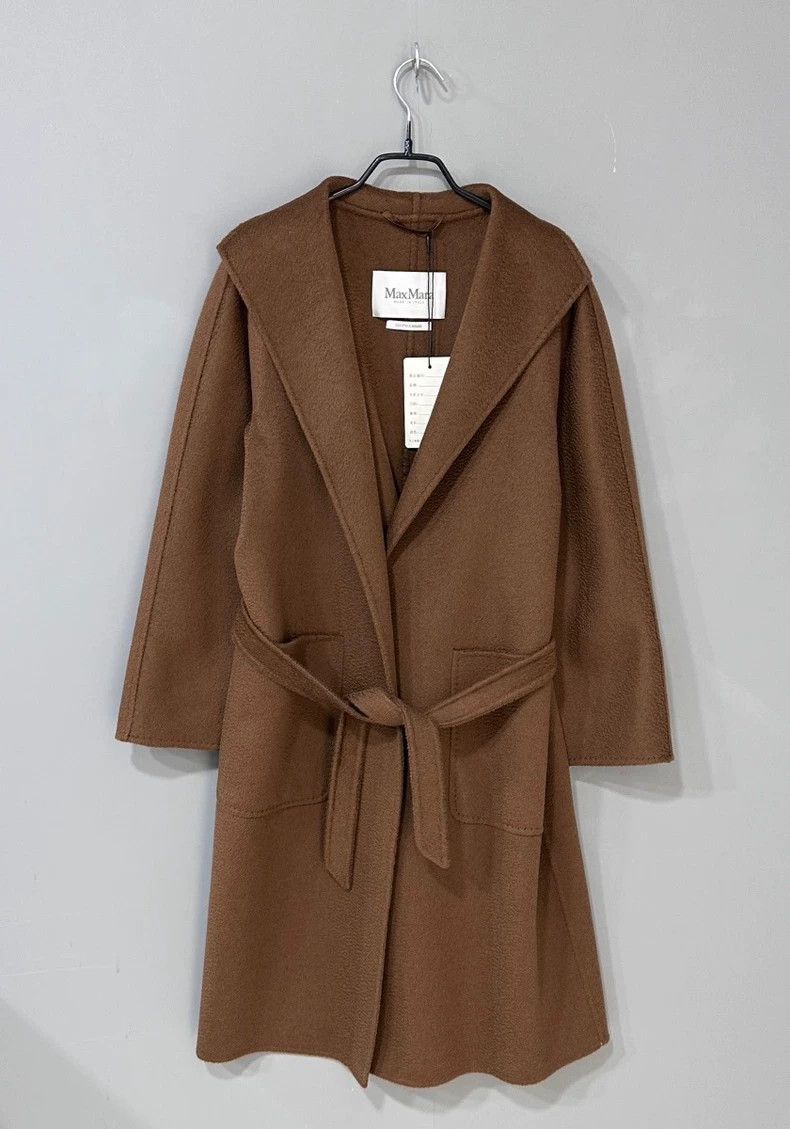 Max Mara maxmara brown long coat with belt Size US M / EU 48-50 / 2 - 1 Thumbnail