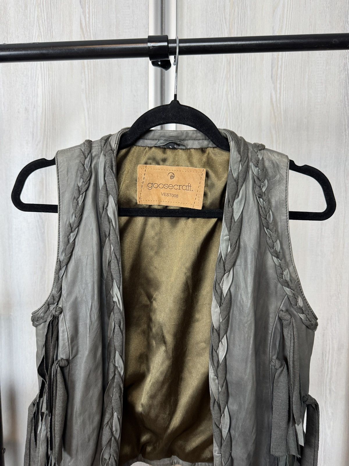 Genuine Leather Goosecraft grey leather avant garde vest women’s Size S / US 4 / IT 40 - 2 Thumbnail