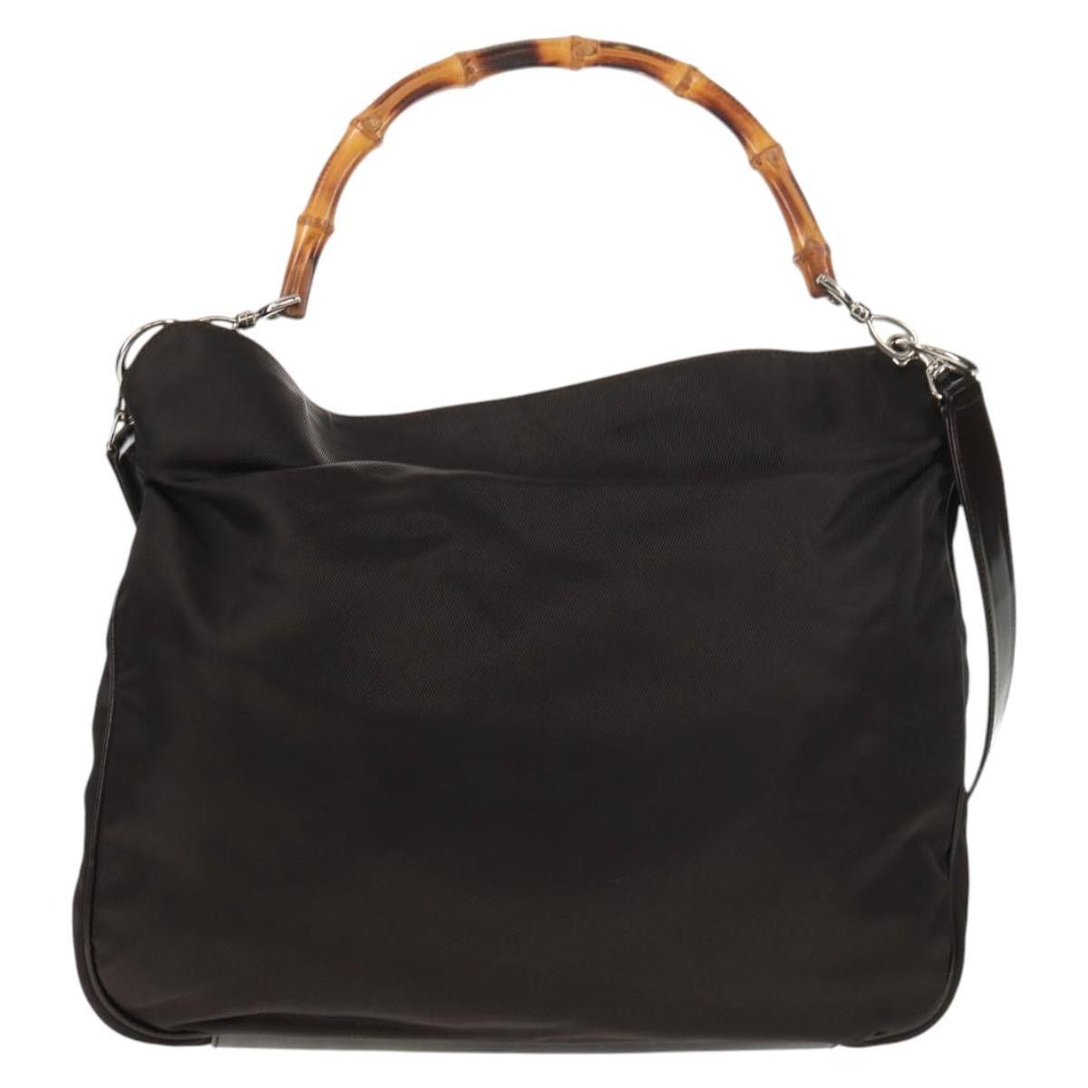 Gucci GUCCI Bamboo Hand Bag Nylon Brown Size ONE SIZE - 3 Thumbnail