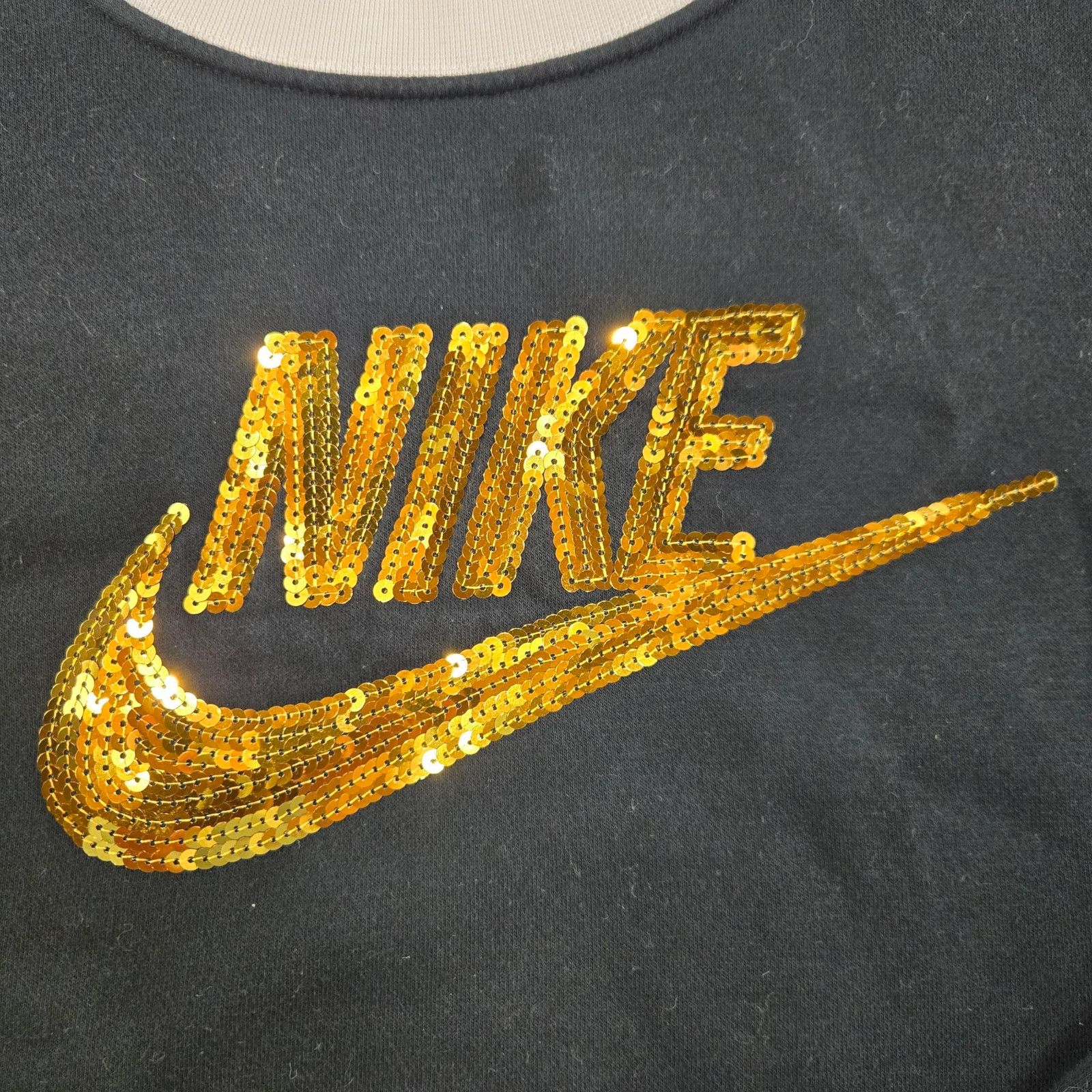 Nike Nike Black Gold Sequin Logo Crewneck Sweatshirt Size Medium Size M / US 6-8 / IT 42-44 - 4 Thumbnail