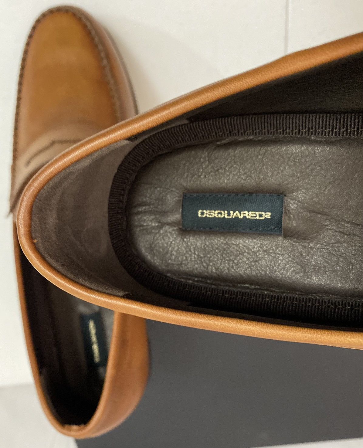 Dsquared2 Dsquared2 🇮🇹 Brown Leather Handmade Penny Loafer 12 NEW Size US 12 / EU 45 - 2 Thumbnail
