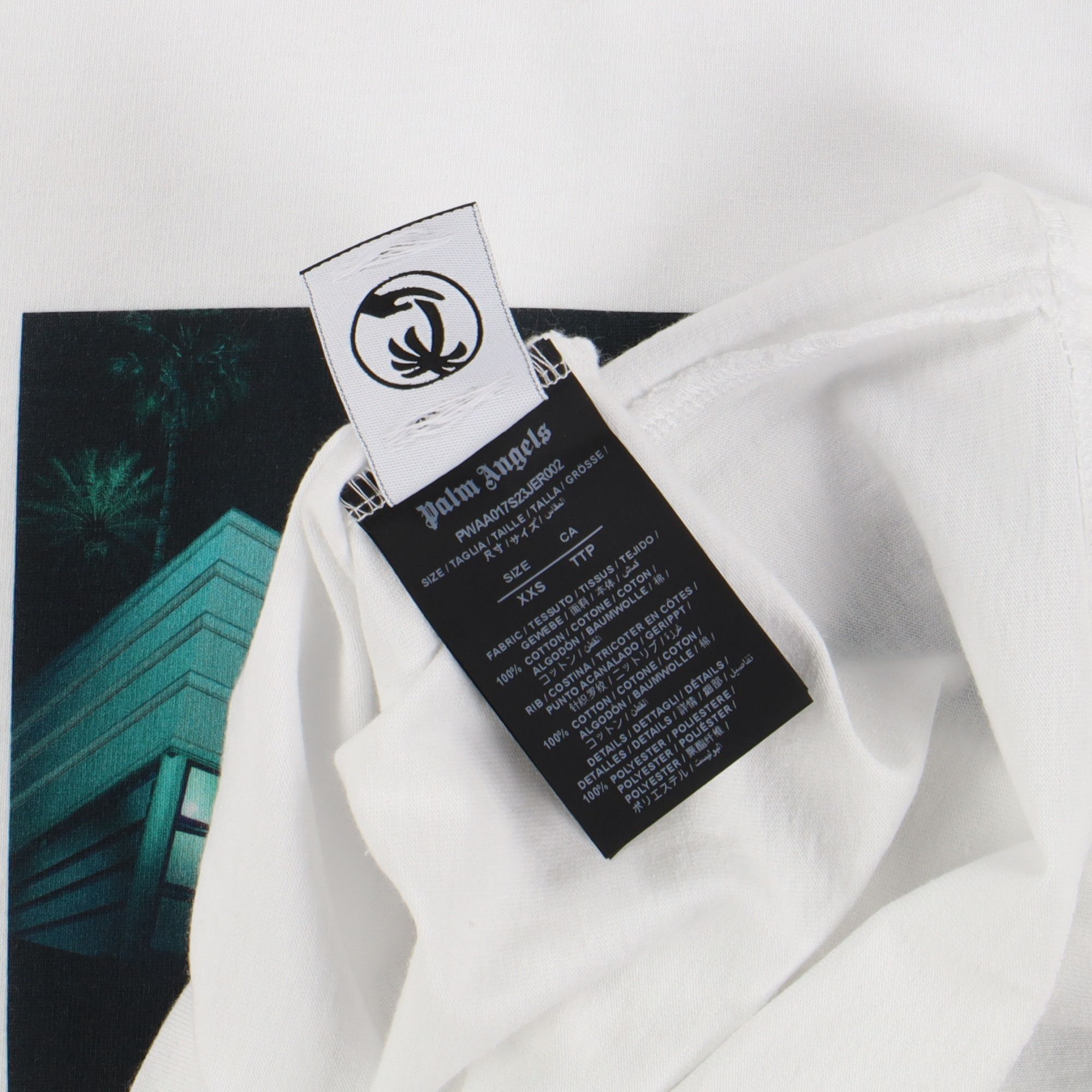 Palm Angels White Miami Print Oversized T-shirt Size US XXS / EU 40 - 6 Thumbnail