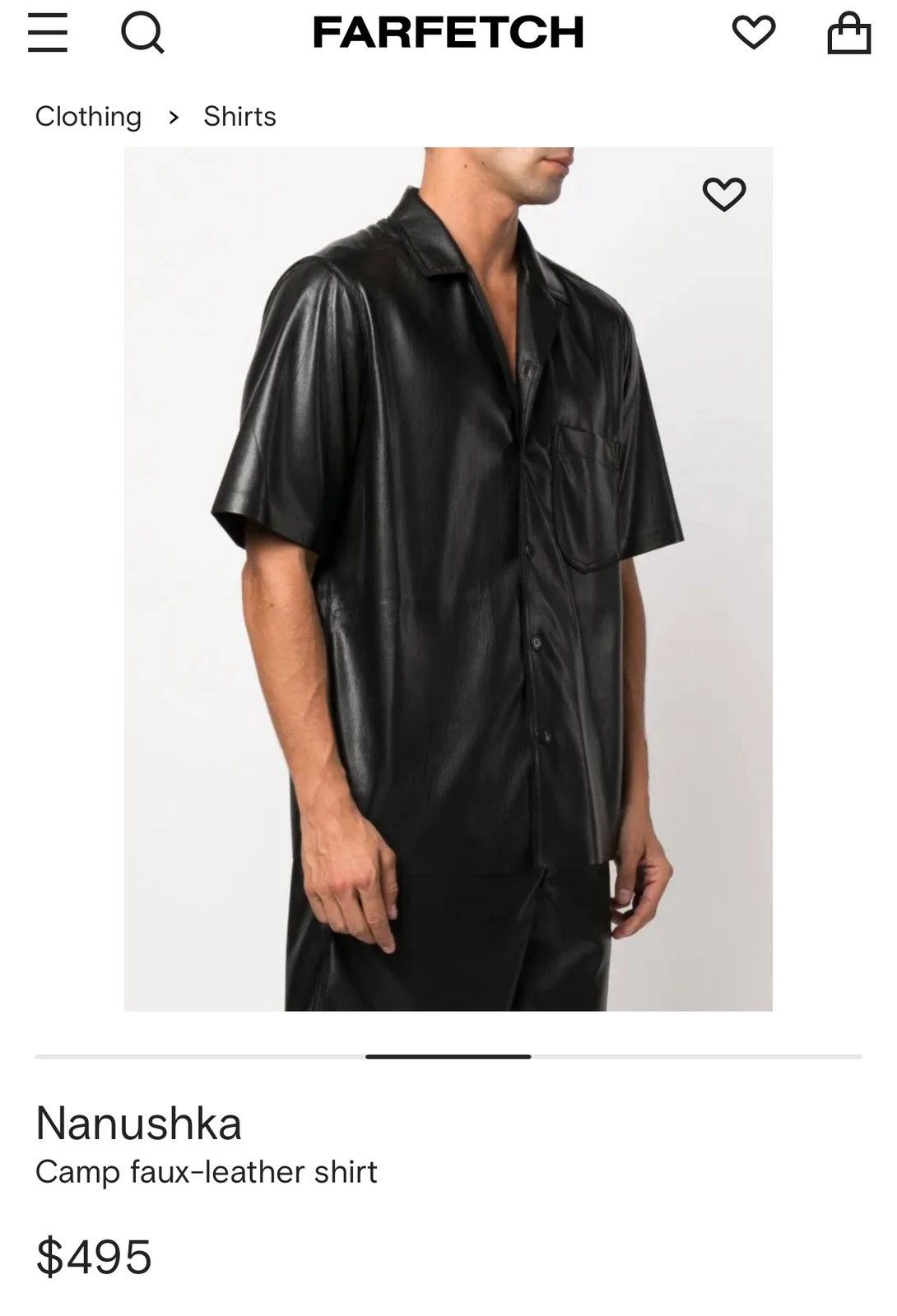 Nanushka Nanushka Camp faux-leather shirt Size Medium Size US M / EU 48-50 / 2 - 2 Thumbnail