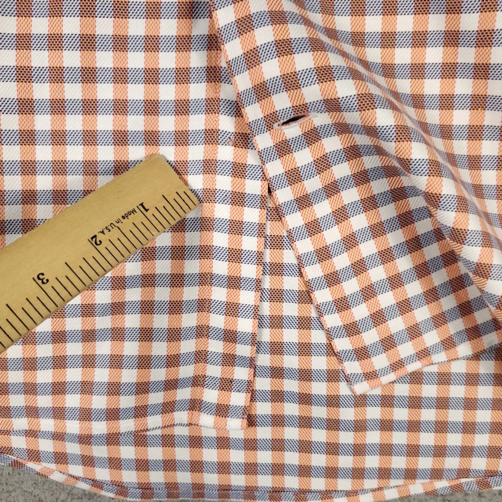 Eton Eton Shirt Mens Size 16 41 Large Orange Check Dress Shirt Button Up Contemporary Casual Business Workwear Mens Regular Long Sleeve Cotton 100% Size 42R - 3 Thumbnail