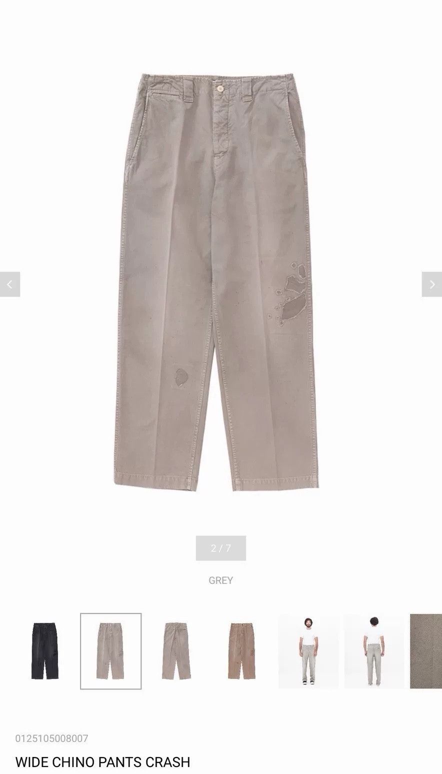 Visvim WIDE CHINO PANTS CRASH | Grailed