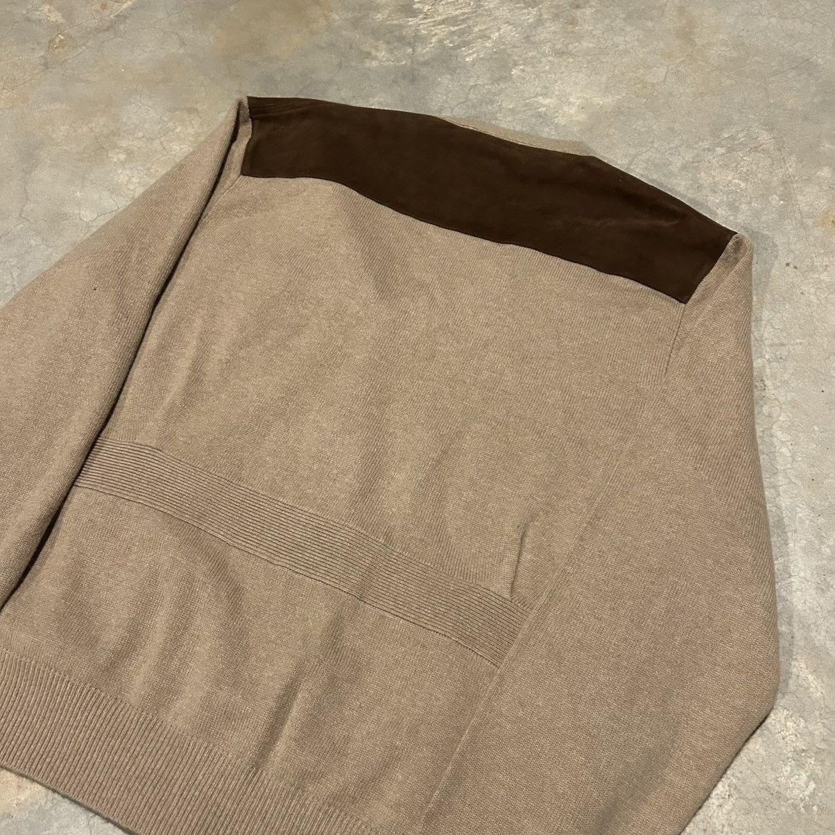 Polo Ralph Lauren × Vintage NWT Vintage Polo Ralph Lauren Cashmere Suede Front Cardigan Size US XXL / EU 58 / 5 - 16 Thumbnail