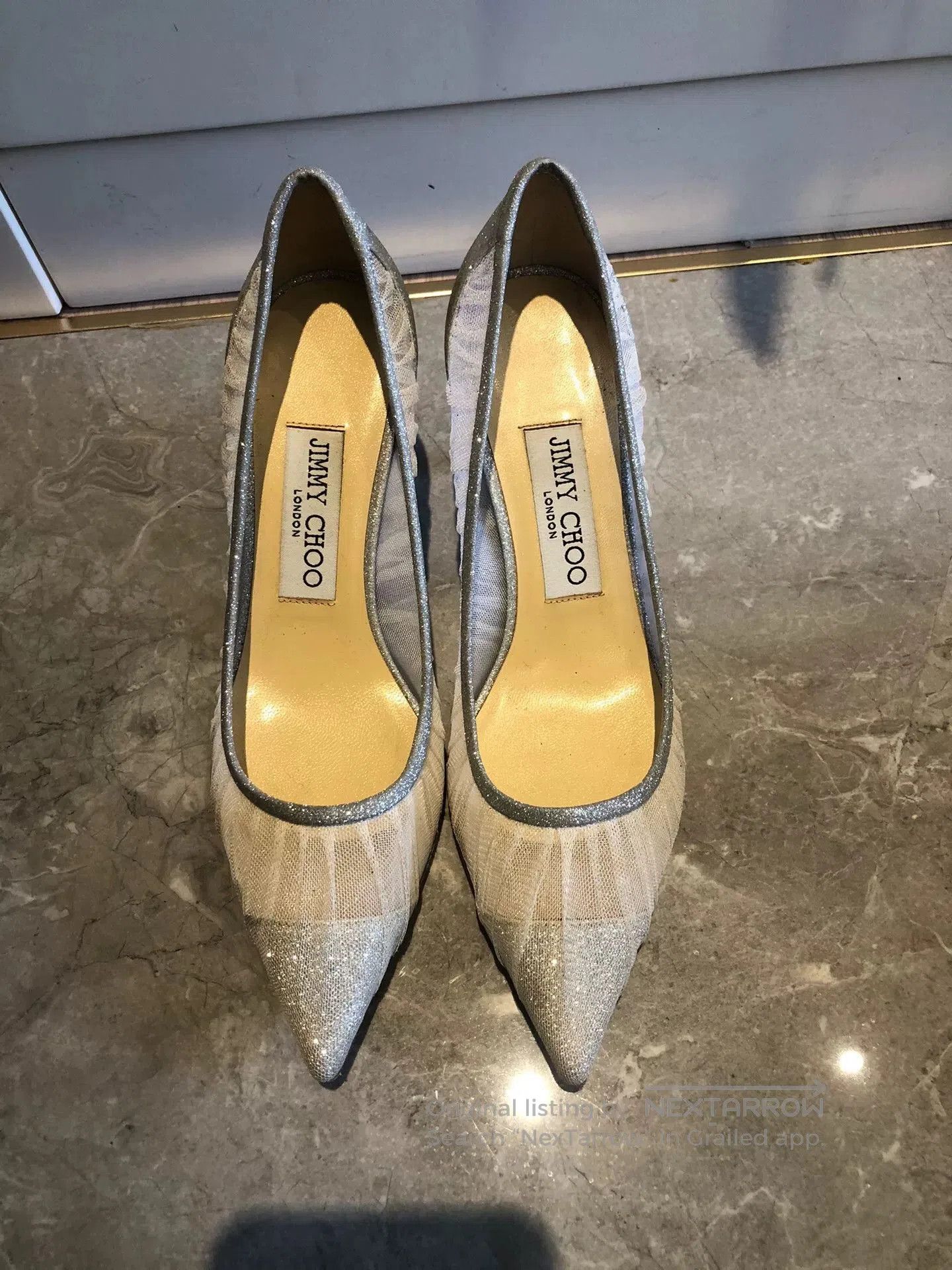 Jimmy Choo Jimmy Choo Love Women's Silver Heels. Size US 4 / IT 34 - 2 Thumbnail