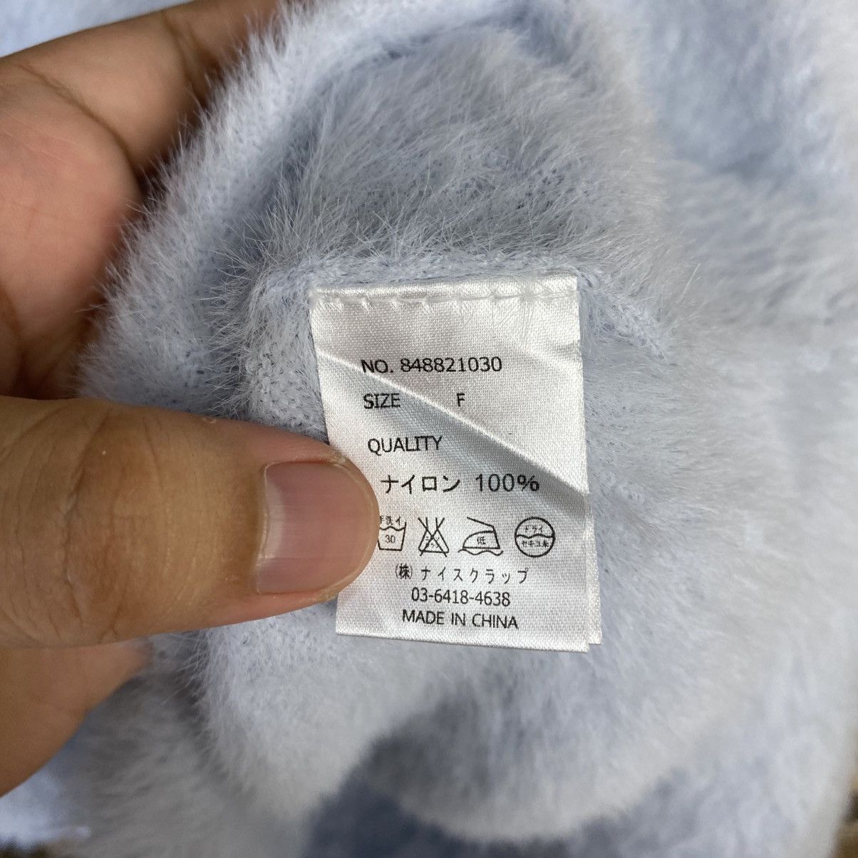 Other DL Nice Claup Blue Mohair shaggy fur Knitwear #C1147 Size S / US 4 / IT 40 - 11 Thumbnail