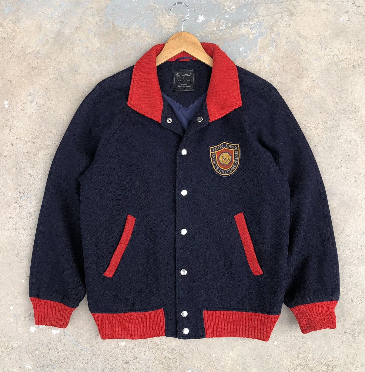 Vintage Vintage TROY BROS Japan Wool Varsity Jacket Size US L / EU 52-54 / 3 - 5 Thumbnail