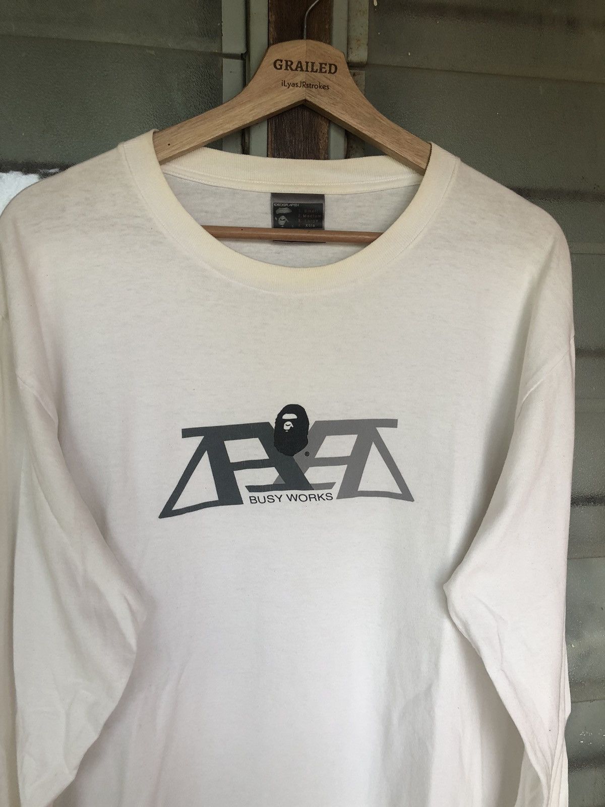 Bape Vintage 90's Bape Busy Works Long Sleeve Tee Size US XL / EU 56 / 4 - 4 Thumbnail