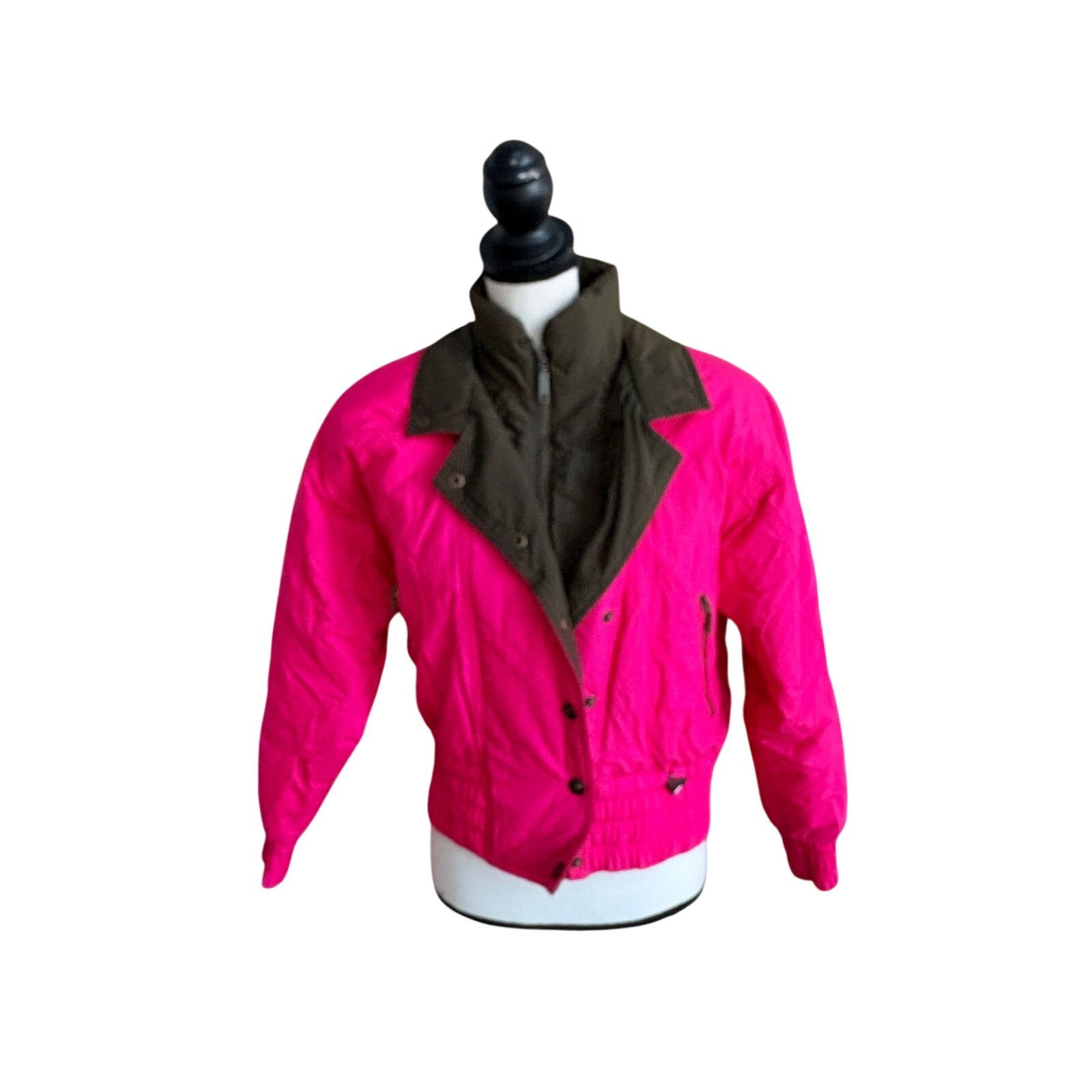 Fera Vintage 80 Women’s Ski Jacket Size 8 Hot Pink Cropped Jacket Size M / US 6-8 / IT 42-44 - 2 Thumbnail