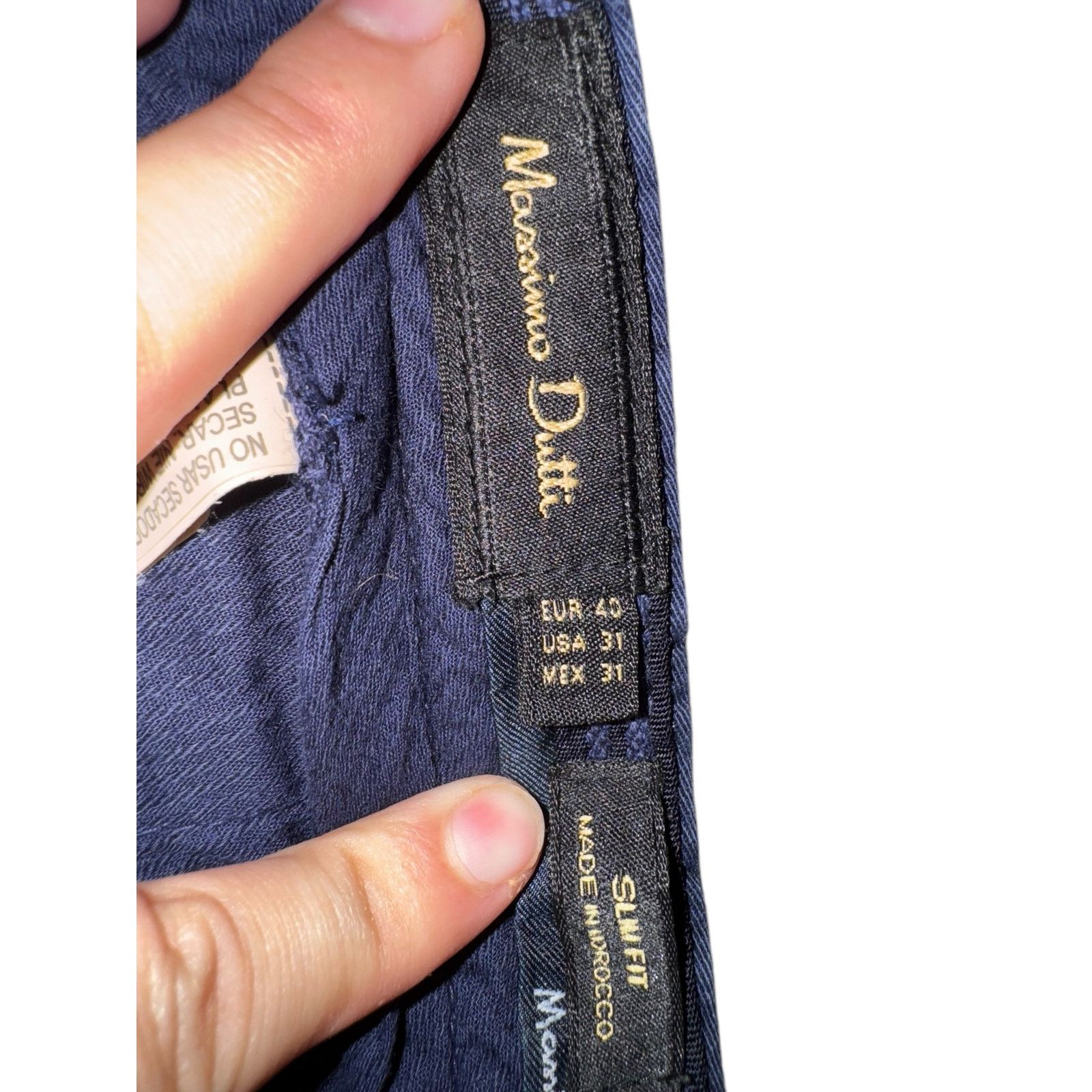 Massimo Dutti Massimo Dutti Men’s US 31 Navy Blue Slim Fit Chino Pants Size US 31 - 9 Thumbnail