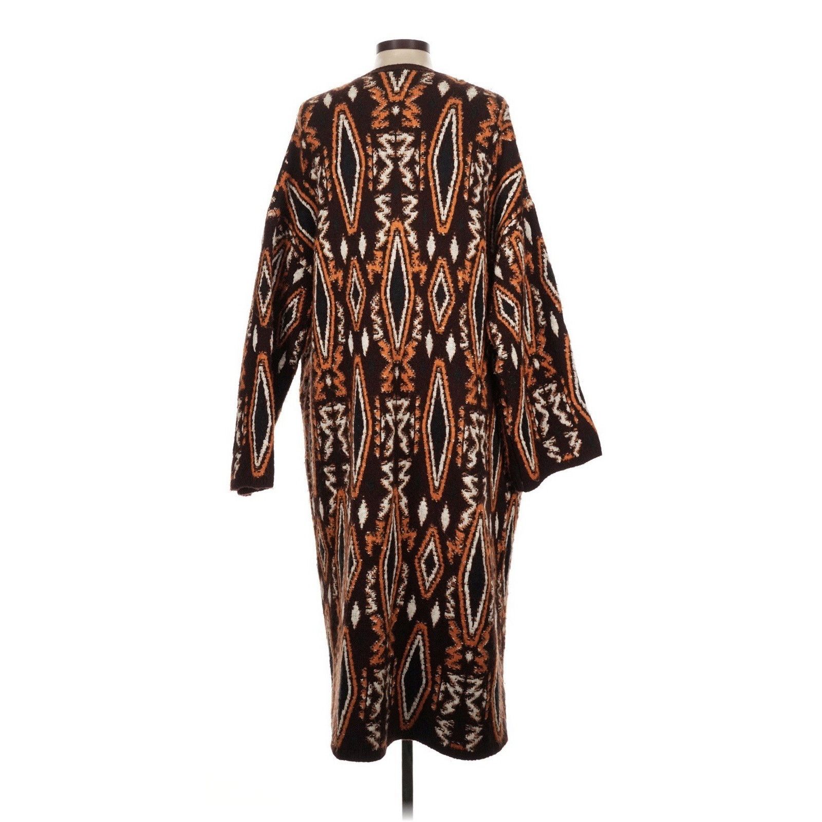 Zara Zara Geometric Jacquard Long Cardigan Coat Boho Duster M Size M / US 6-8 / IT 42-44 - 3 Thumbnail