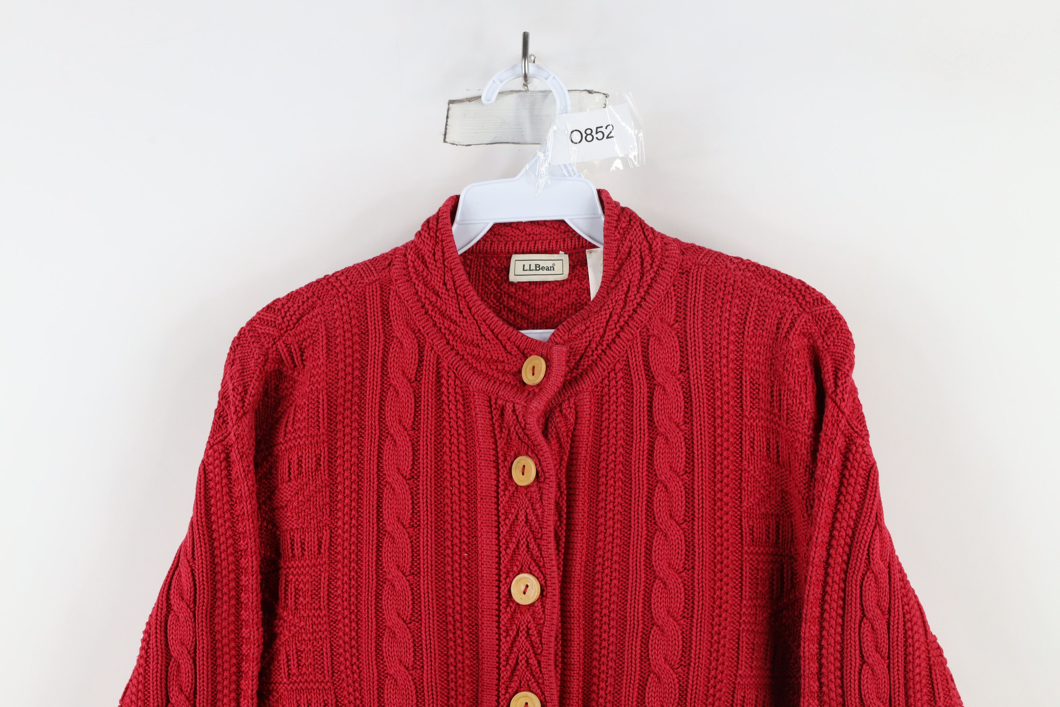 L.L. Bean × Vintage Vintage 90s LL Bean Snowflake Cable Knit Cardigan Sweater Size L / US 10 / IT 46 - 2 Thumbnail