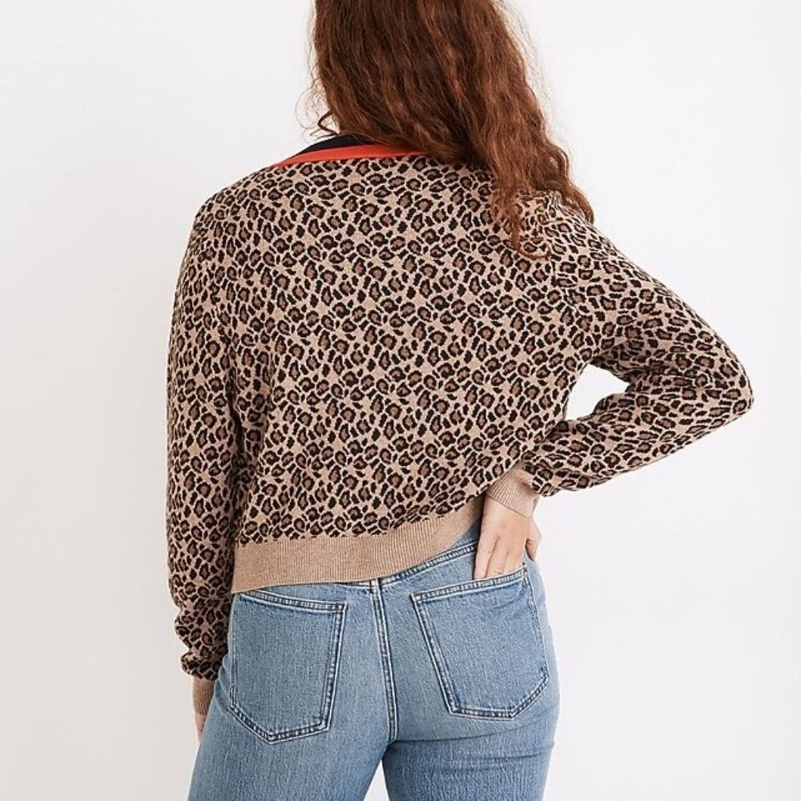 KULE KULE Milo Leopard Cardigan Sweater XS Cashmere Designer Size XS / US 0-2 / IT 36-38 - 4 Thumbnail