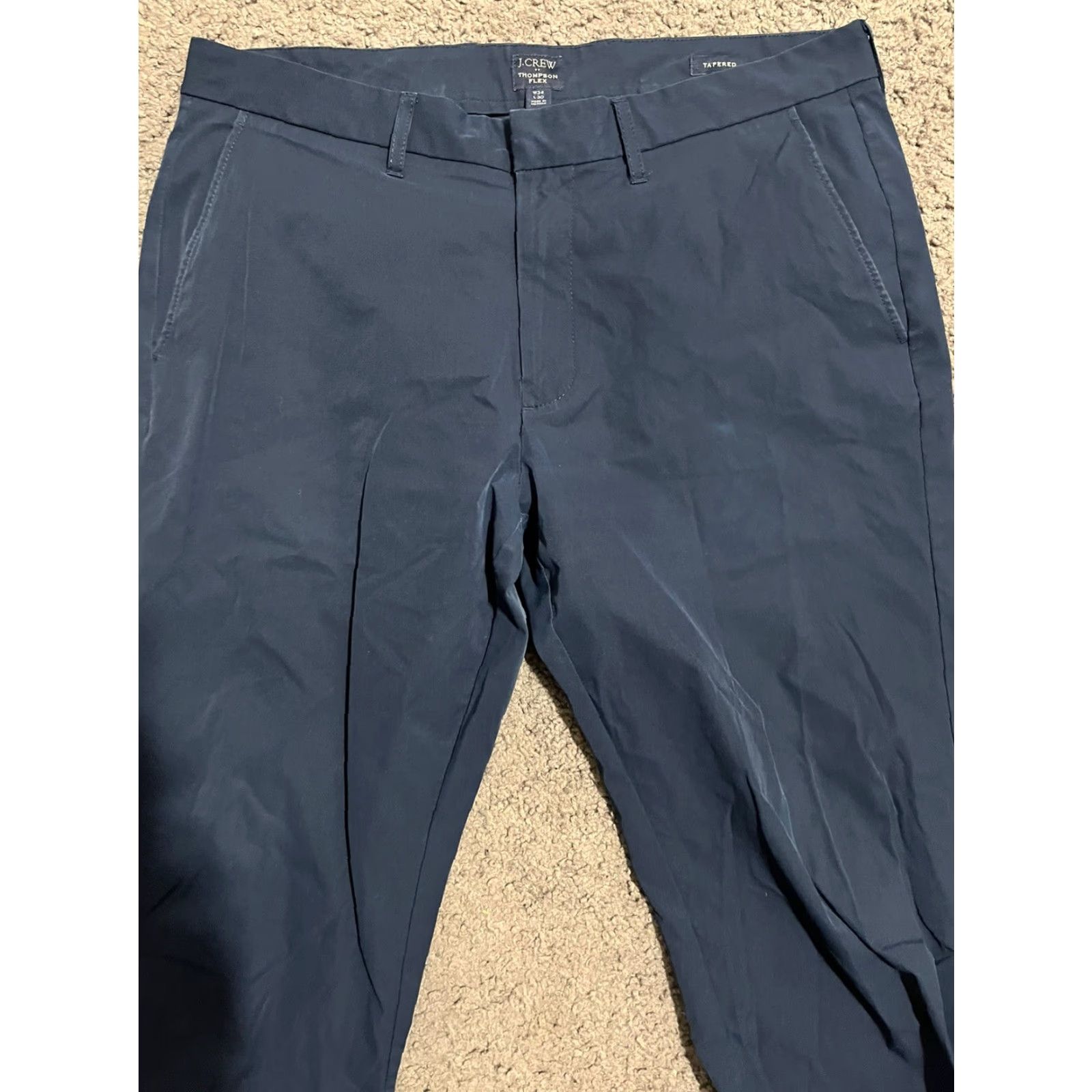 J.Crew VINTAGE J.CREW Chino Pants 34x30 Mens Thompson Flex Tapered Dress Navy Blue Size US 34 / EU 50 - 2 Thumbnail