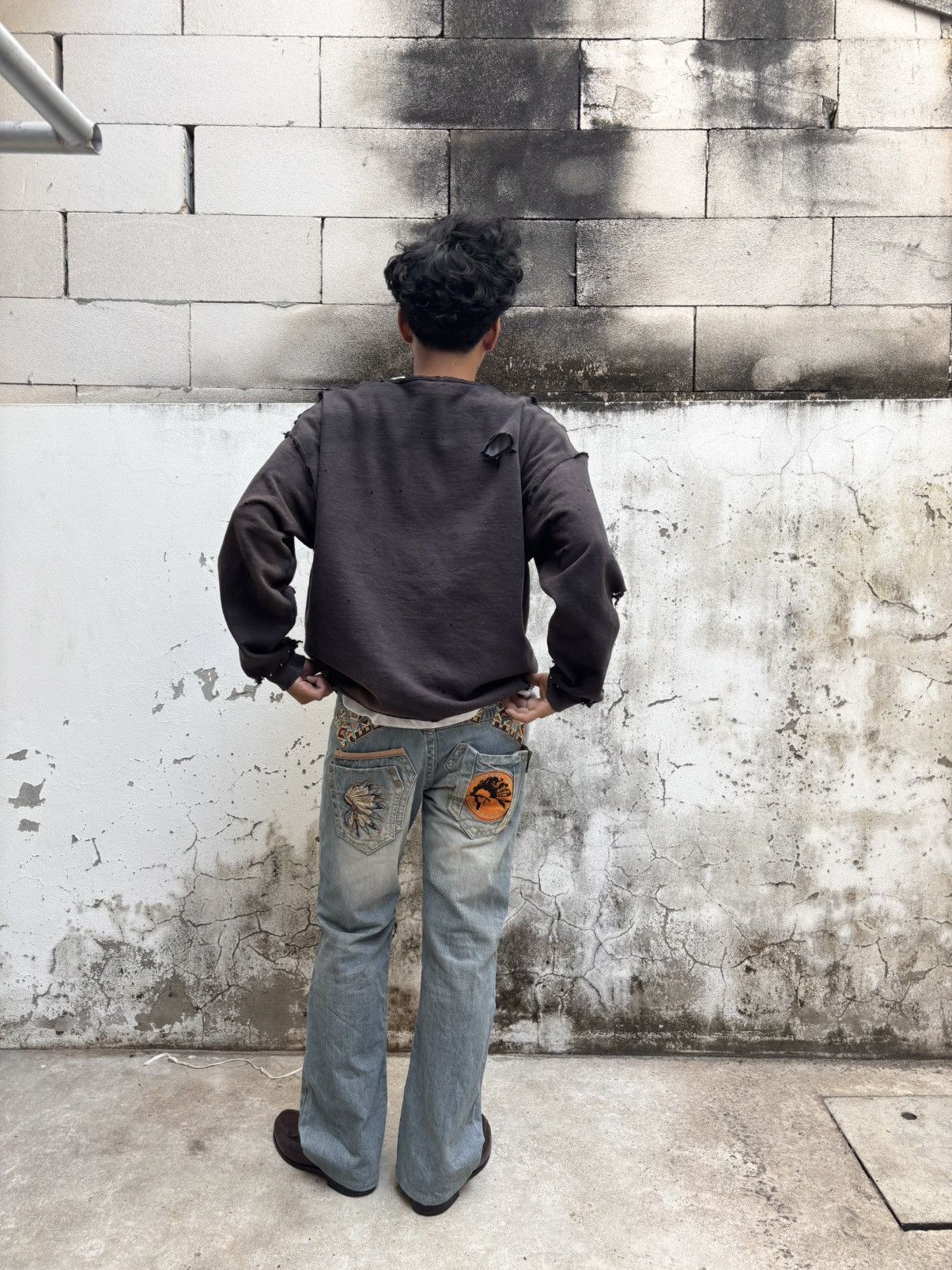 Vintage Thrashed Distressed Faded Sweatshirt ERD Grunge Size US L / EU 52-54 / 3 - 15 Thumbnail