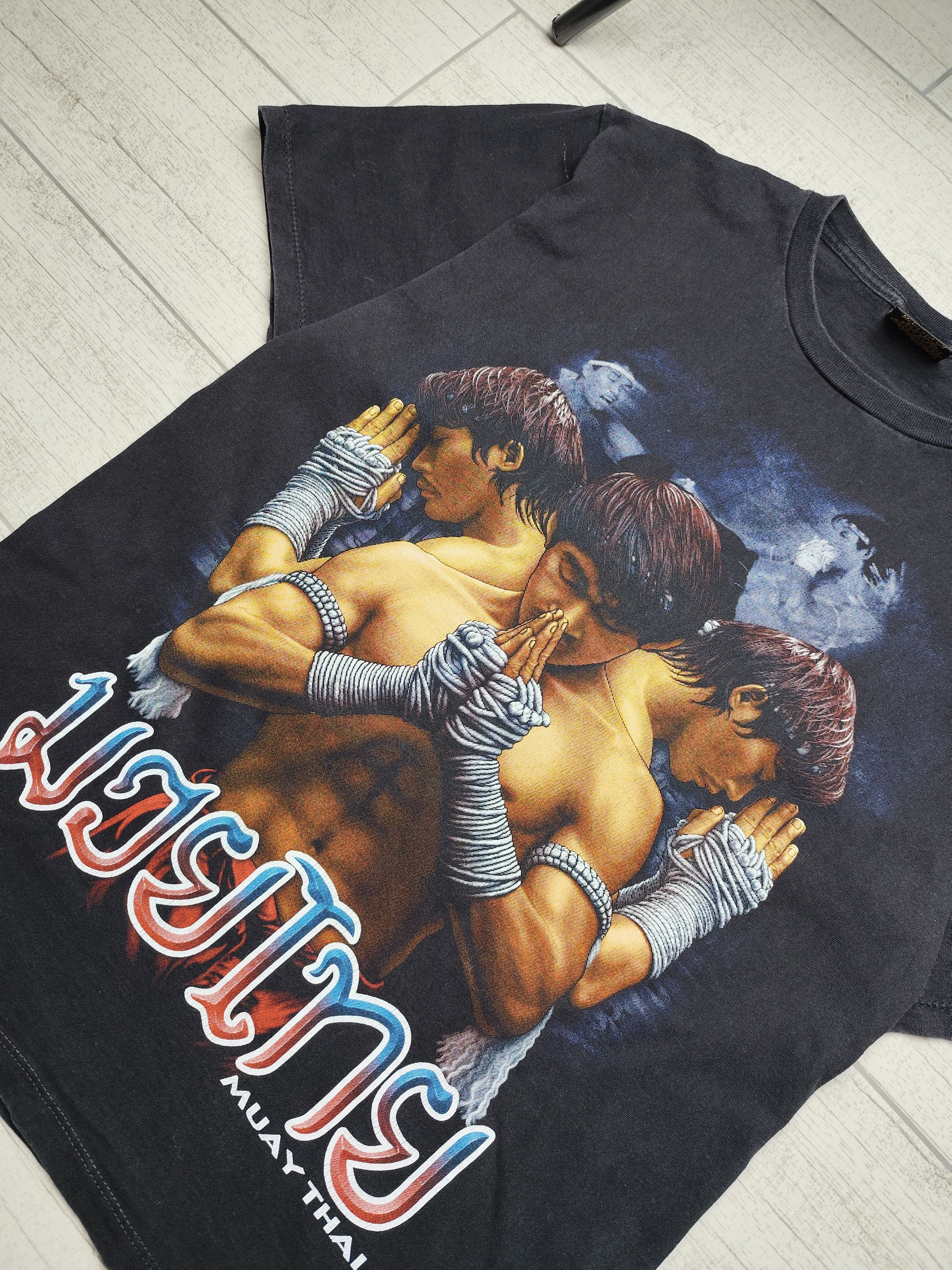 Flight Club × Vintage Vintage Muay Thai Boxing Double Sided Rare T-Shirt Size US M / EU 48-50 / 2 - 2 Thumbnail