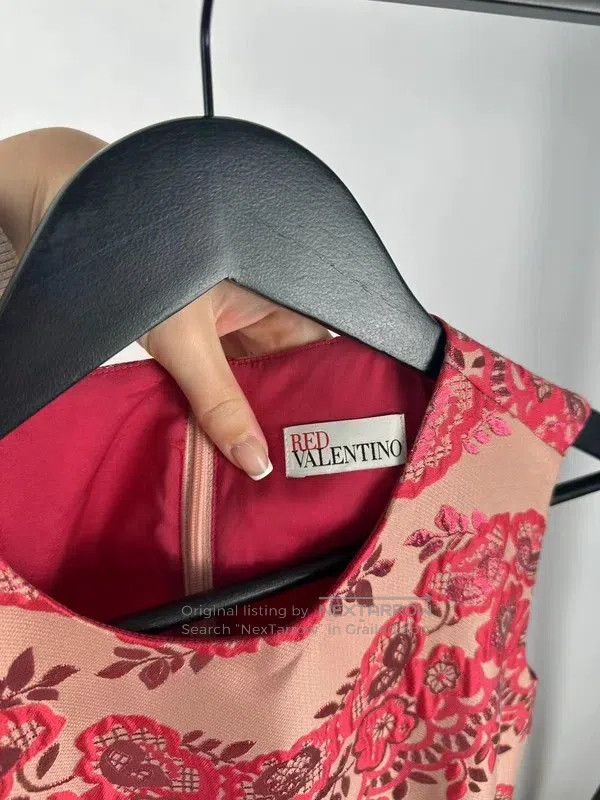 Valentino Valentino Red jacquard dress Size S / US 4 / IT 40 - 4 Thumbnail