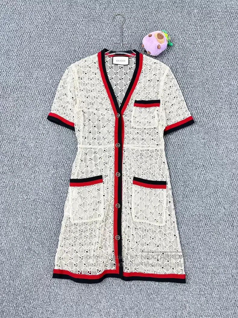 Gucci Gucci Beige double G full-print lace hollow dress Size XS / US 0-2 / IT 36-38 - 1 Thumbnail
