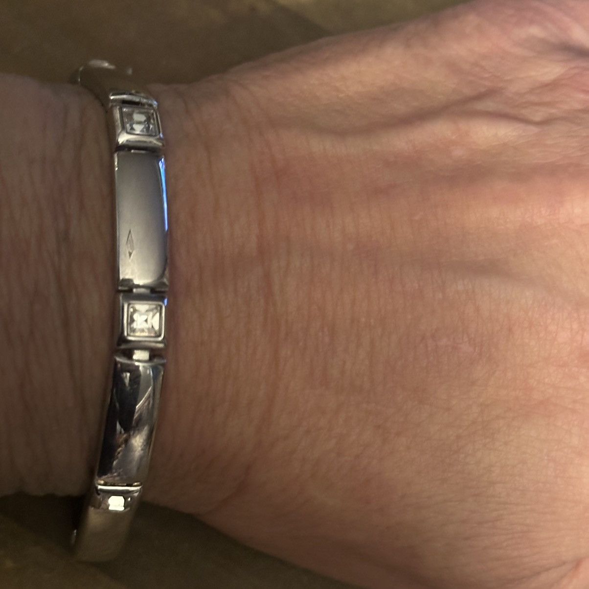Other Stainless steel rectangle link and rhinestone link bracelet Size ONE SIZE - 3 Thumbnail