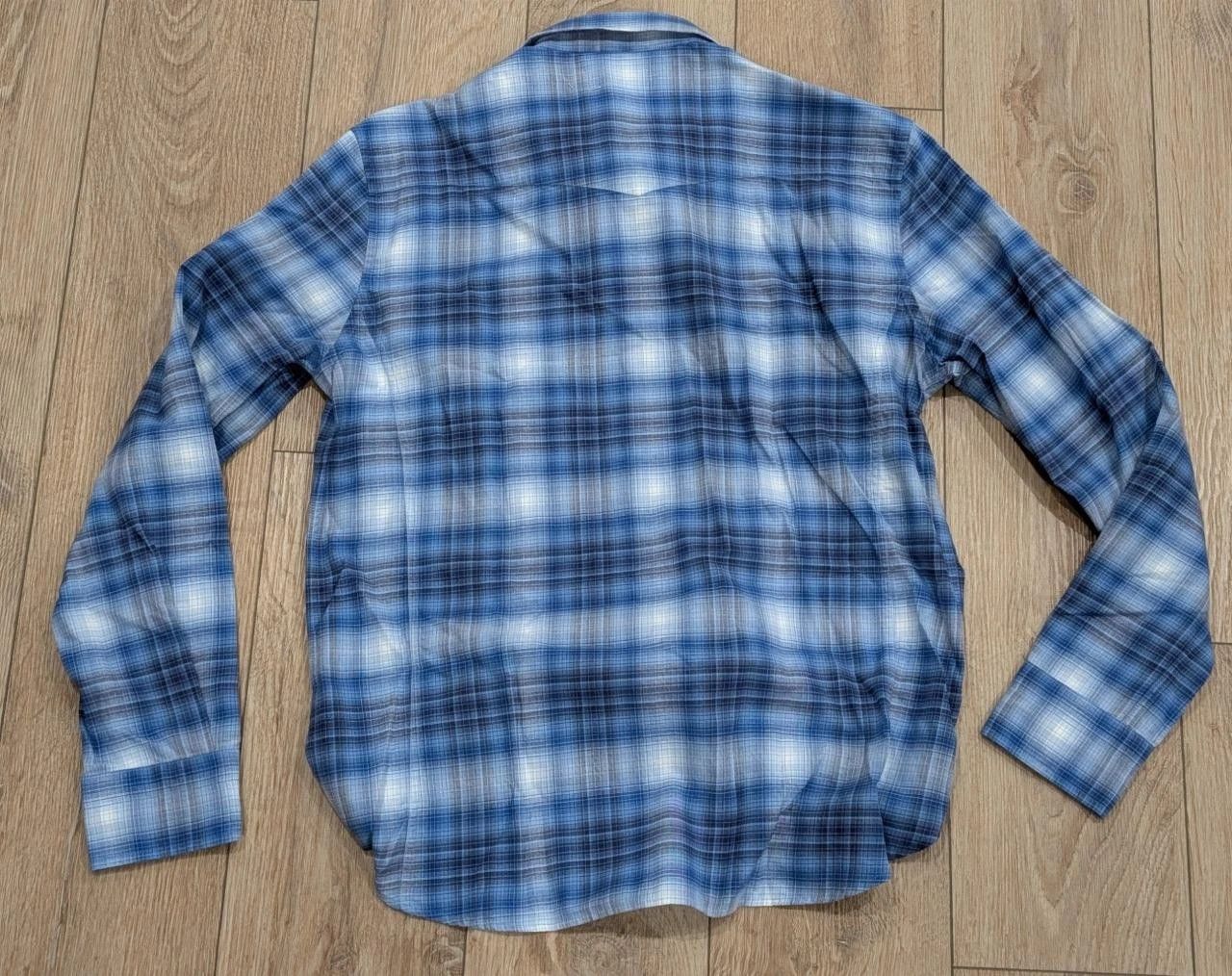 Tom Ford TOM FORD Defused Check Snap-Up Western Shirt Light Blue 42 Size US L / EU 52-54 / 3 - 4 Thumbnail