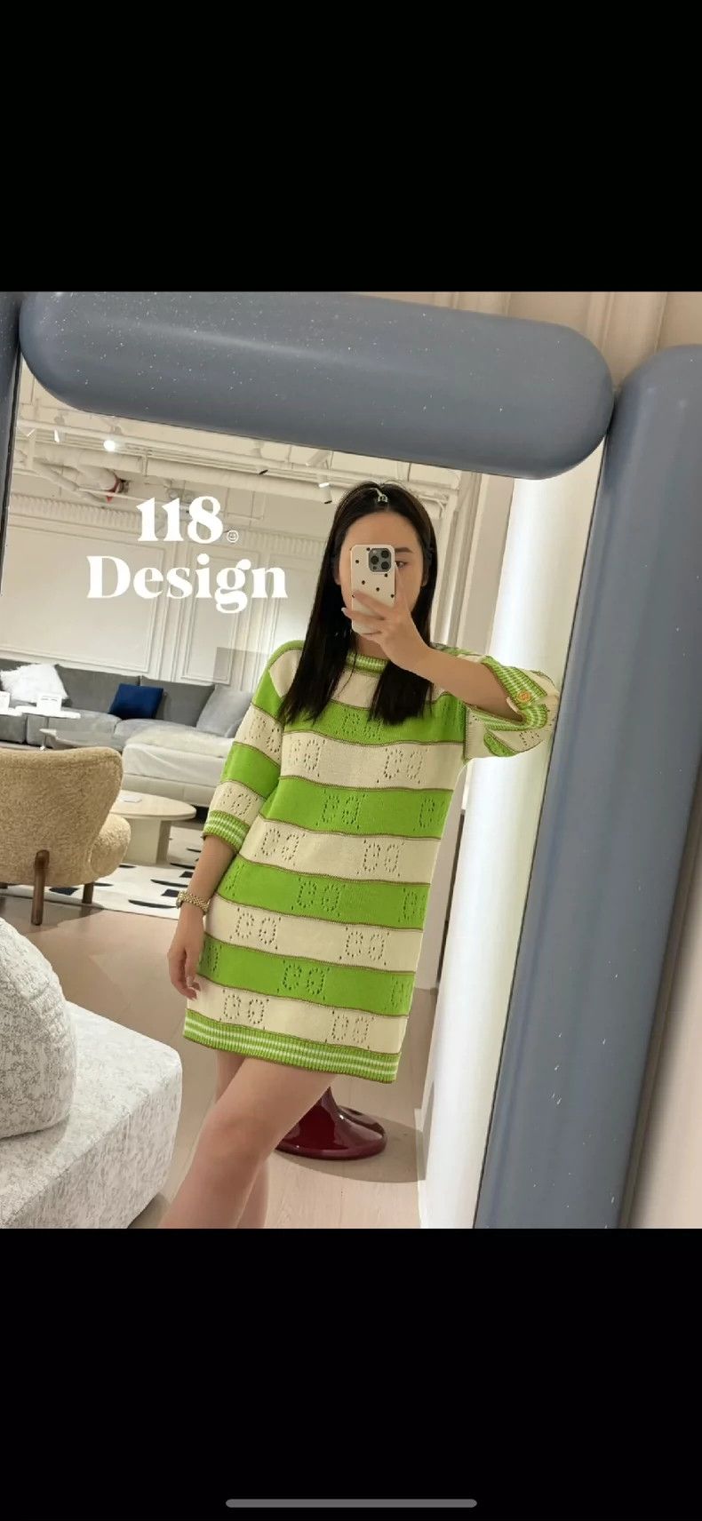 Gucci Gucci White and green striped hollow GG knitwear 2502-Nexta Size US XS / EU 42 / 0 - 5 Thumbnail
