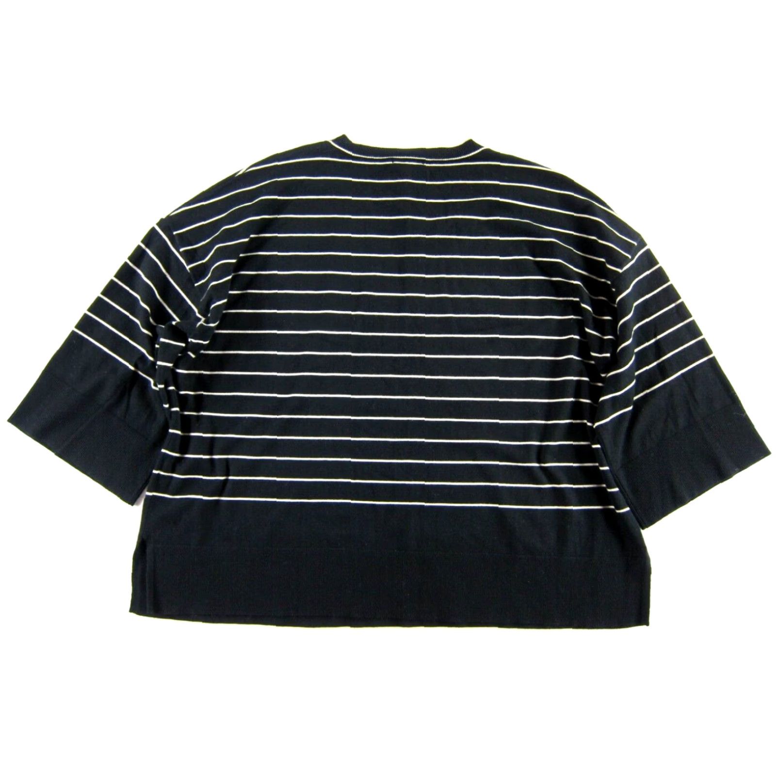 Vintage NWT Max Studio London Black Ivory Stripe Tight Knit 3/4 Flare Sleeve Sweater 2X Size XXL / US 16-18 / IT 52-54 - 2 Thumbnail