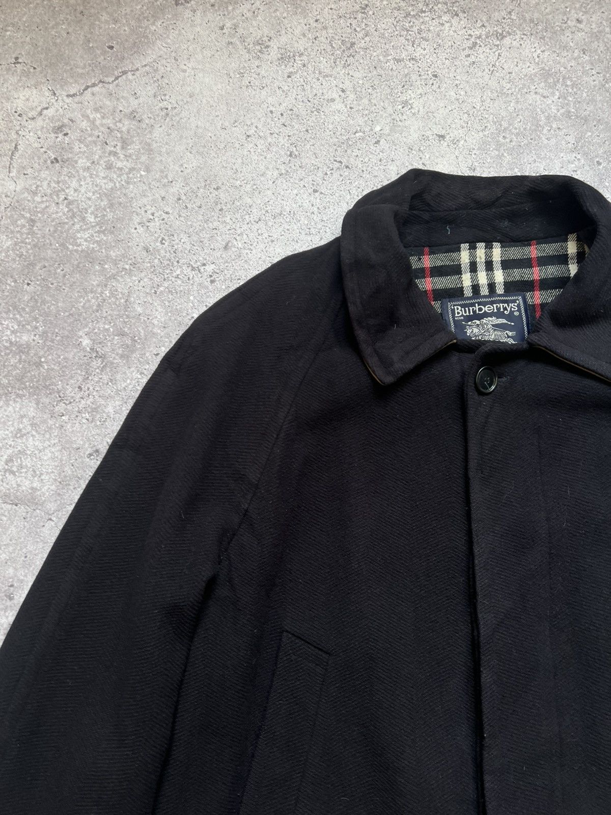 Burberry Vintage Burberry Wool Coat Jacket Navy Blue Men's Size US L / EU 52-54 / 3 - 4 Thumbnail