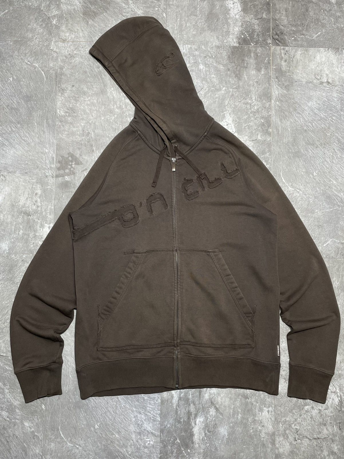 O'Neill Oneil Vintage Big Logo Zip Up Hoodie Faded Brown Surf Style Size US XL / EU 56 / 4 - 1 Thumbnail