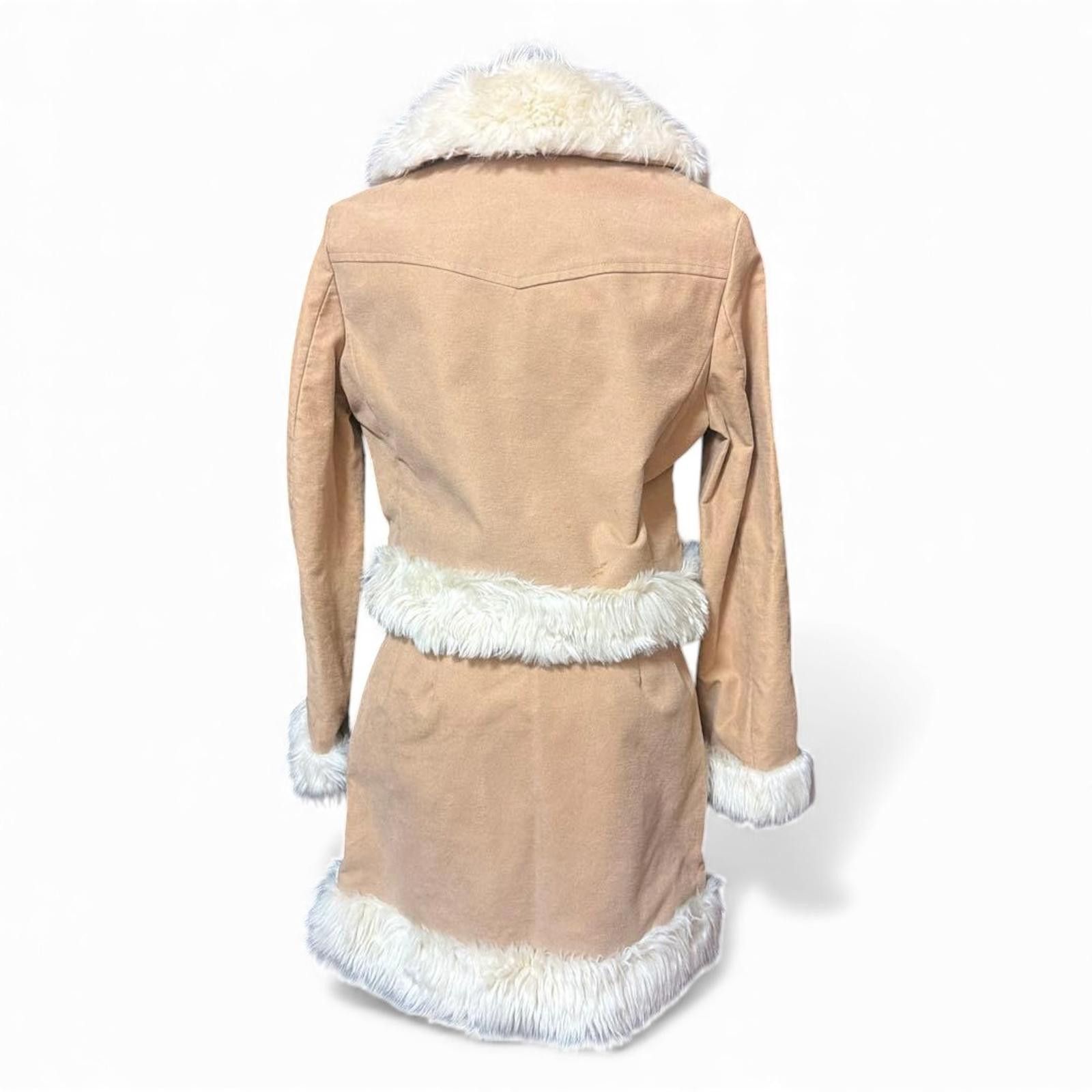 Hysteric Glamour Hysteric Glamour - Beige Shearling Coat White Fur Trim Size M / US 6-8 / IT 42-44 - 2 Thumbnail