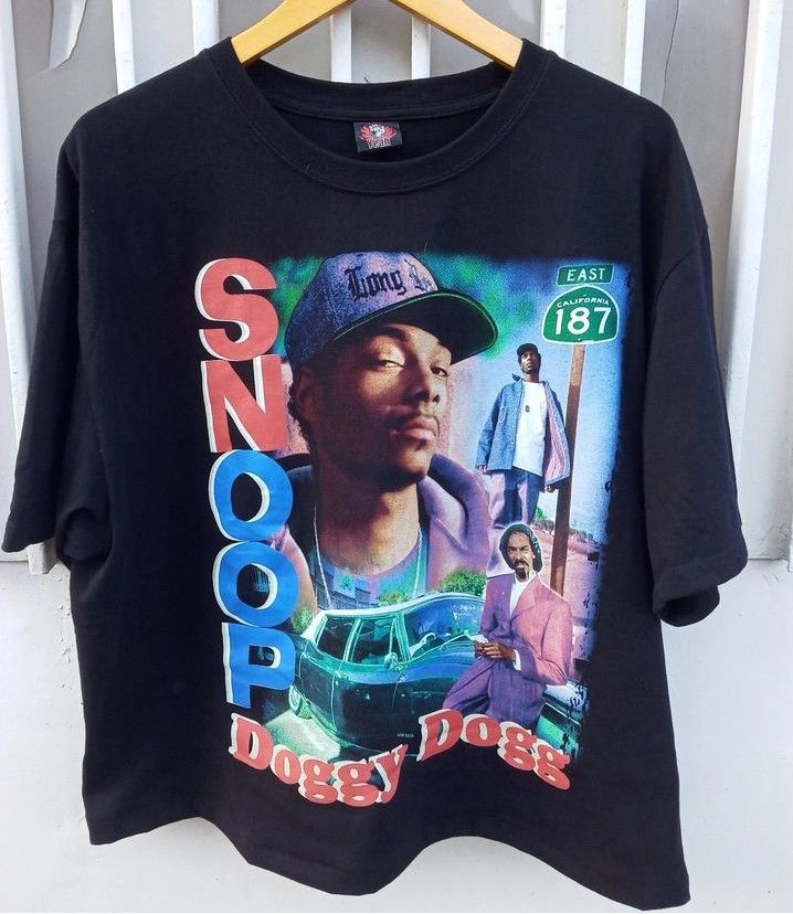 image of Rap Tees x Snoop Dogg Tshirt in Black, Men's (Size XL)