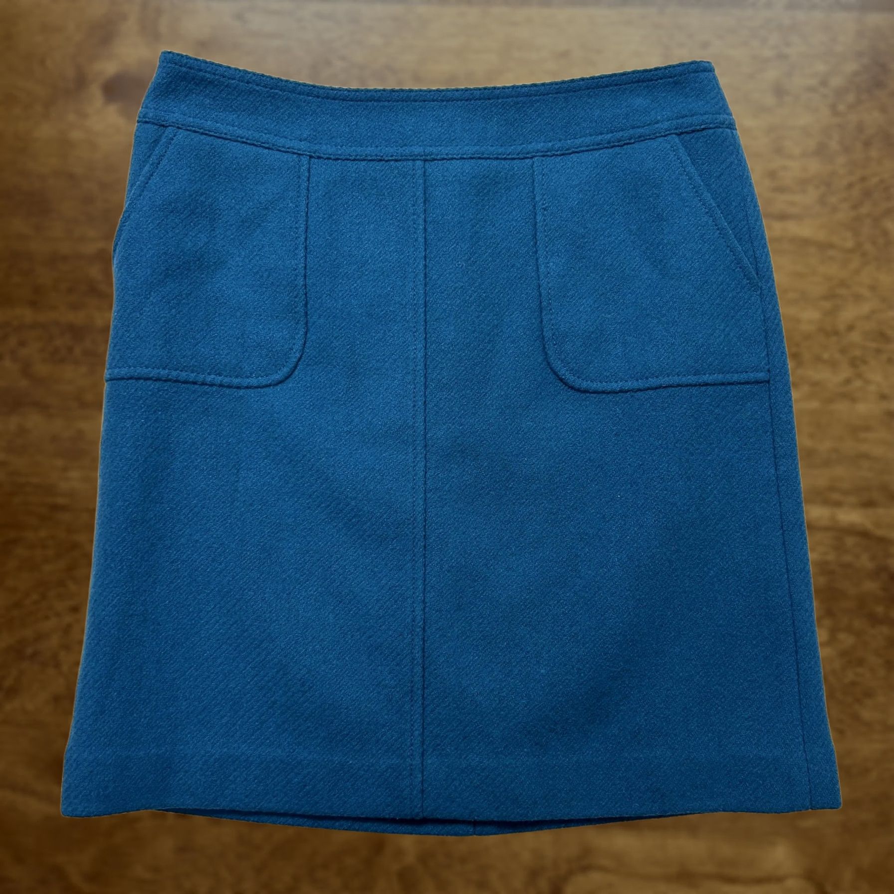 Talbots Talbots Skirt Womens 4P Blue Twill A-Line Short Lined Pockets Workwear Office Size 27" / US 4 / IT 40 - 1 Thumbnail