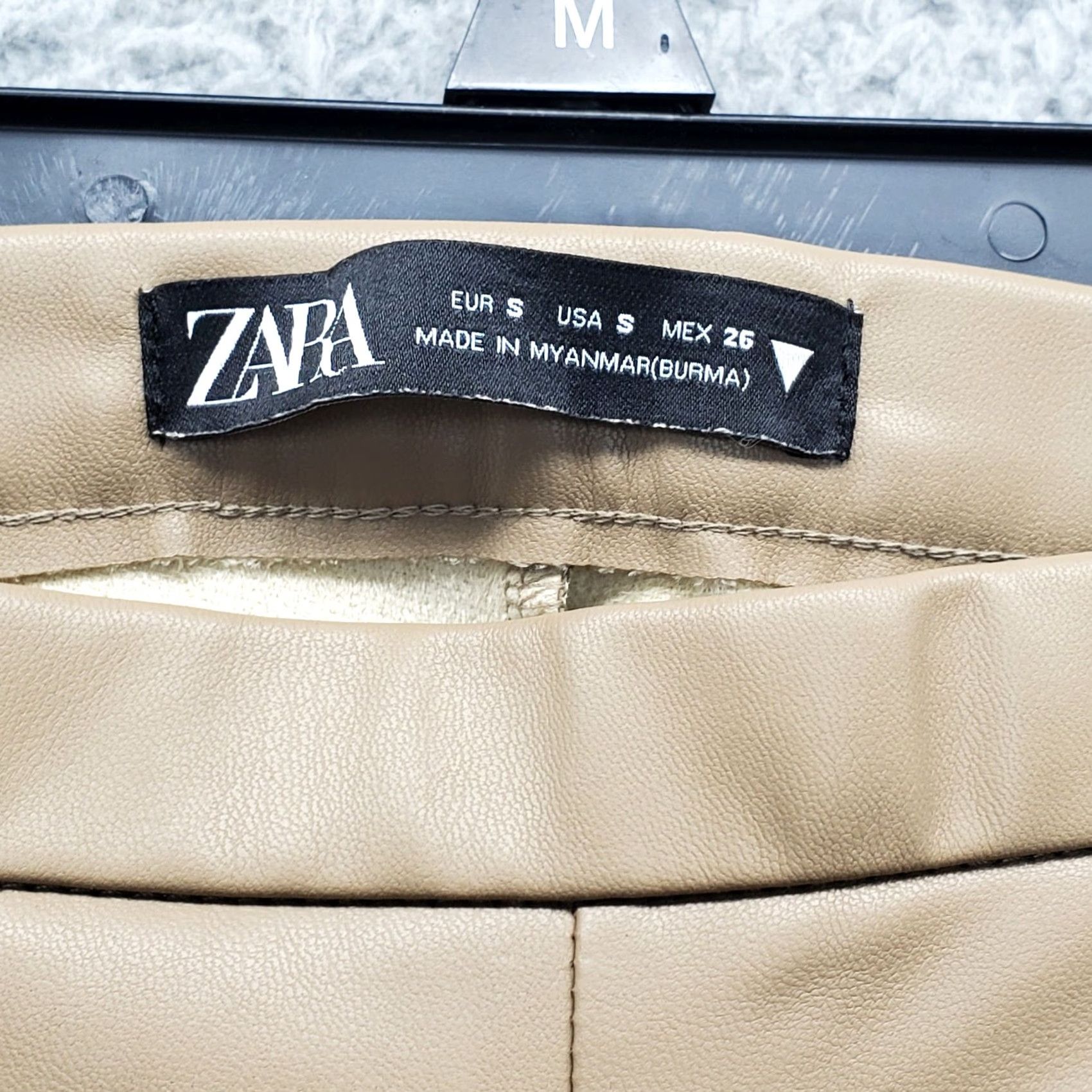 Zara Zara Womens Legging Pants S Brown Faux Leather High Waist Side Zip Skinny Pants Size 28" / US 6 / IT 42 - 7 Thumbnail