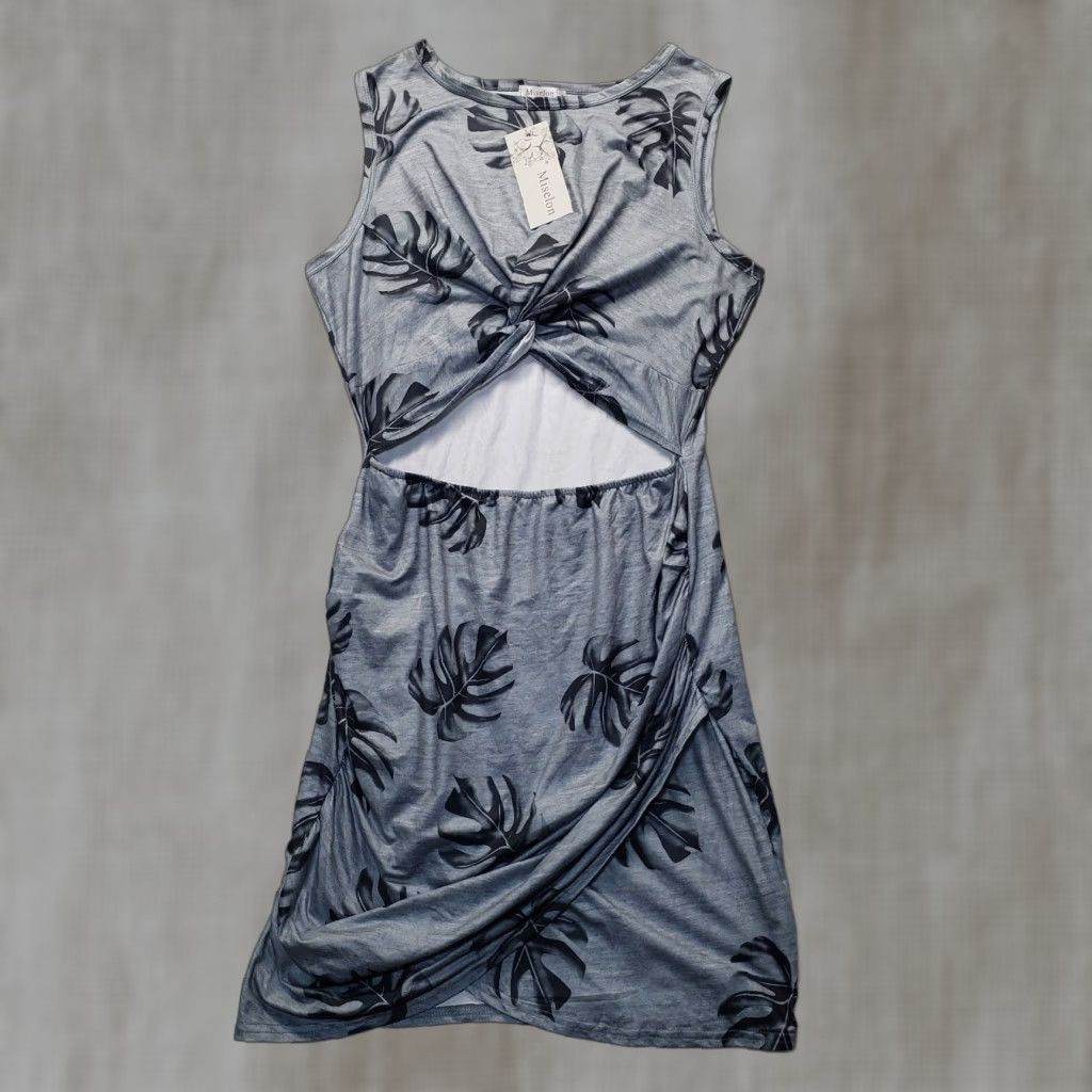 Vintage Miselon Dress Shirt Sleeveless Summer Bodycon L Gray Women’s Size L / US 10 / IT 46 - 1 Thumbnail