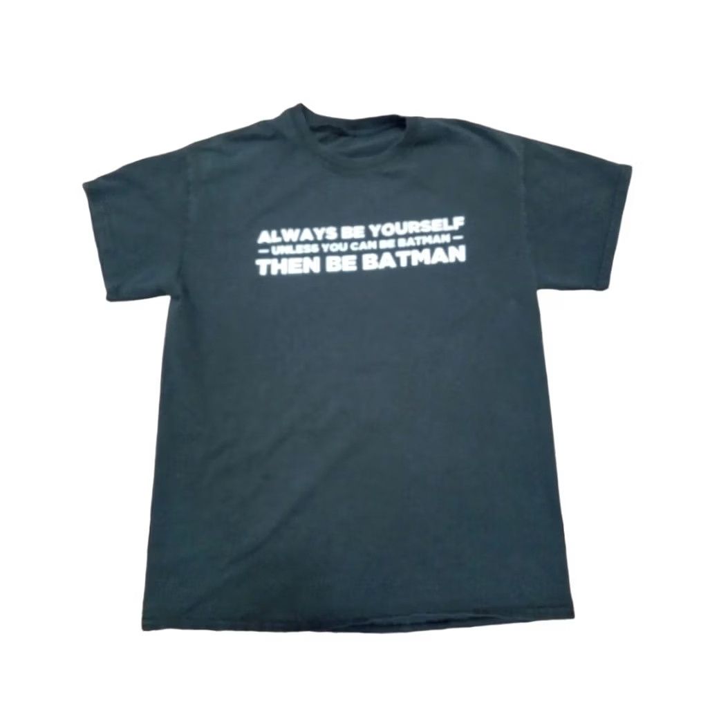 Vintage Batman Graphic Tee Medium Black Short Sleeve T-Shirt Mens M Always be yourself unless you can be batman Vintage? Size US M / EU 48-50 / 2 - 2 Thumbnail