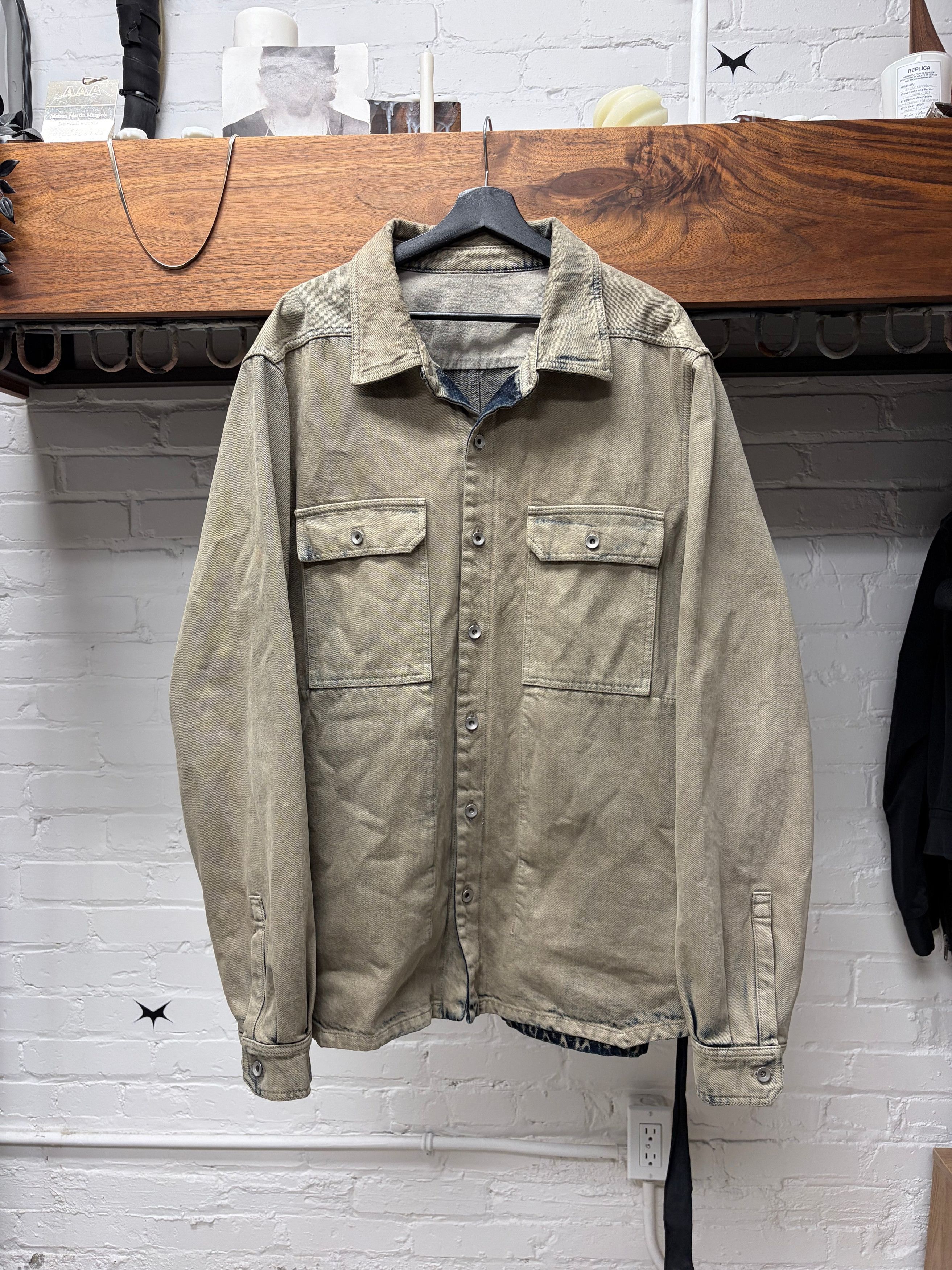 Rick Owens Rick Owens DRKSHDW Mineral/Pearl Oversized Denim ‘Overshirt’ Size US L / EU 52-54 / 3 - 1 Thumbnail