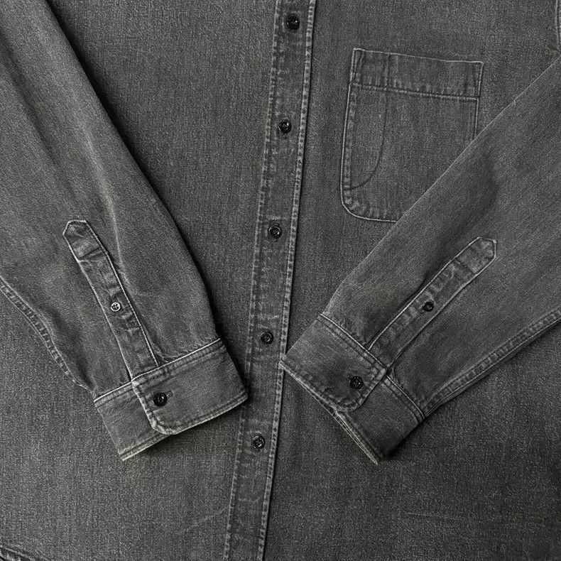 Balenciaga Balenciaga size 39 Back Red Letter Denim Long Sleeve Shirt Size US XS / EU 42 / 0 - 2 Thumbnail