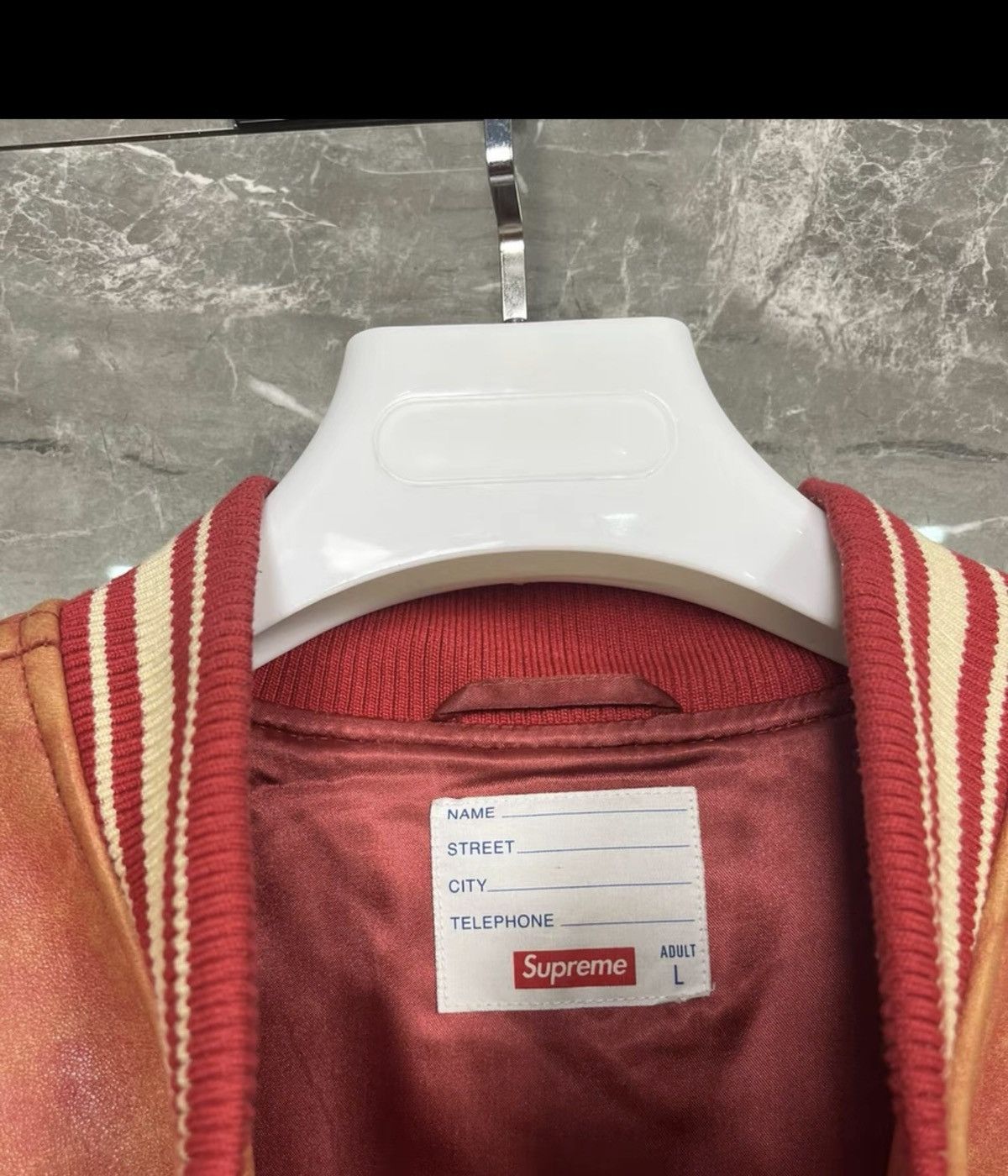 Supreme Supreme worn leather varsity Jacket brown Size US L / EU 52-54 / 3 - 4 Thumbnail
