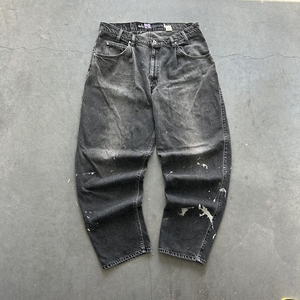 Image of Levis x Vintage Crazy Vintage 90's Levi’S Silvertab Baggy Faded Black Jeans in Washed Black (Size 3