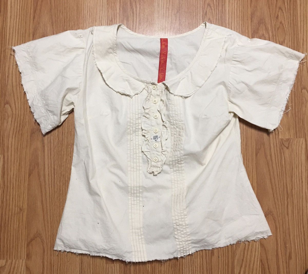 Designer Ewa i Walla Cotton Beige Designer Blouse Top Size S Size S / US 4 / IT 40 - 6 Thumbnail