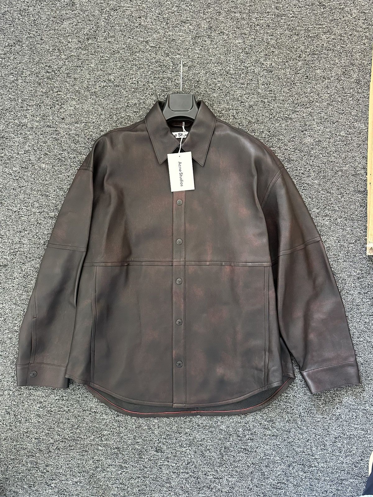 Acne Studios Leather Shirt Jacket 46 fits L AW25