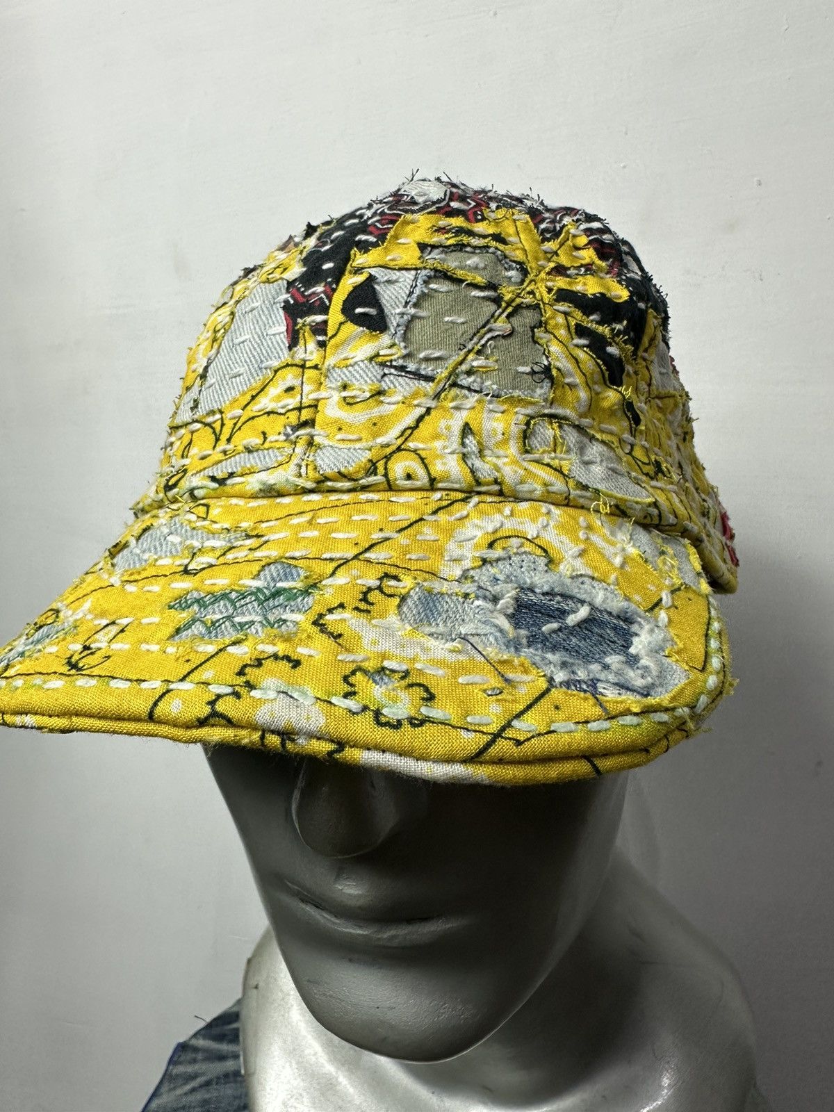 Art Comes First Custom Made Distressed Paisley Patchwork Boro hats Size ONE SIZE - 3 Thumbnail