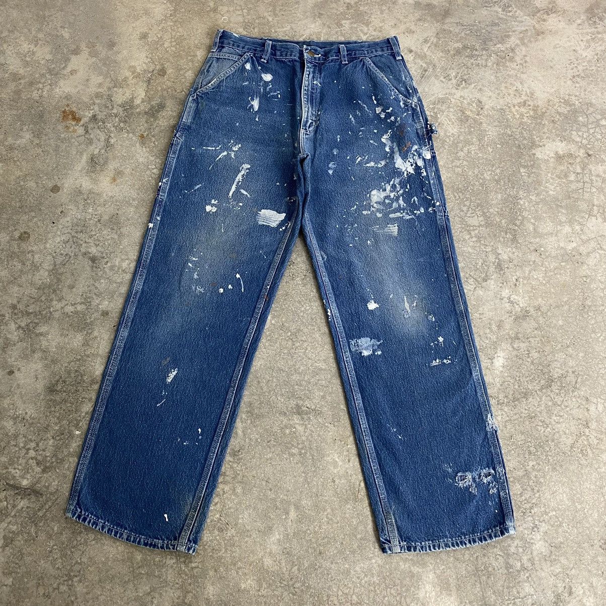 Carhartt Vintage Carhartt Splatter Ripped Carpenter Work Pants Size US 34 / EU 50 - 2 Thumbnail