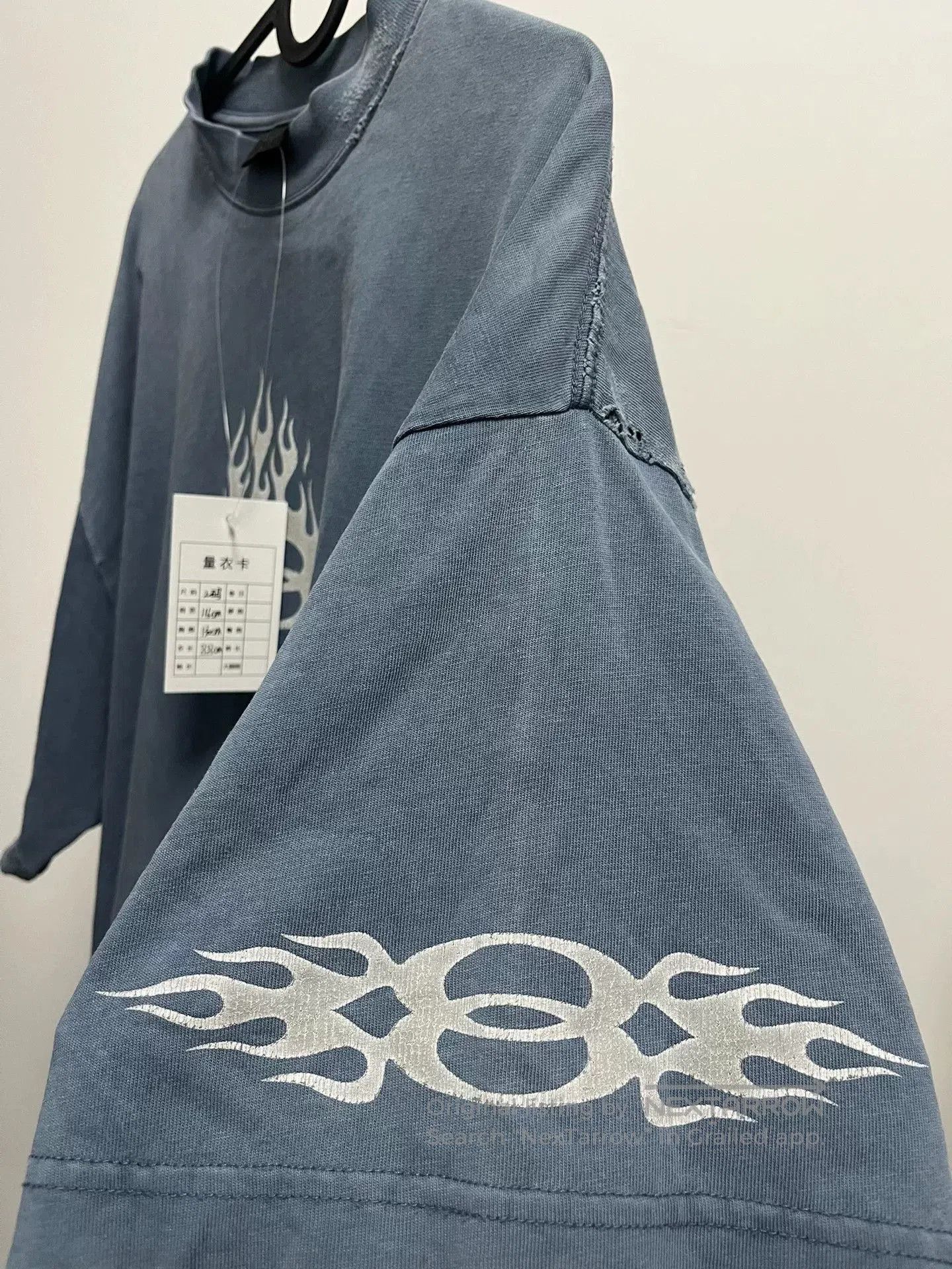 Balenciaga Balenciaga Blue Flame Short Sleeve T-Shirt. Size US L / EU 52-54 / 3 - 5 Thumbnail